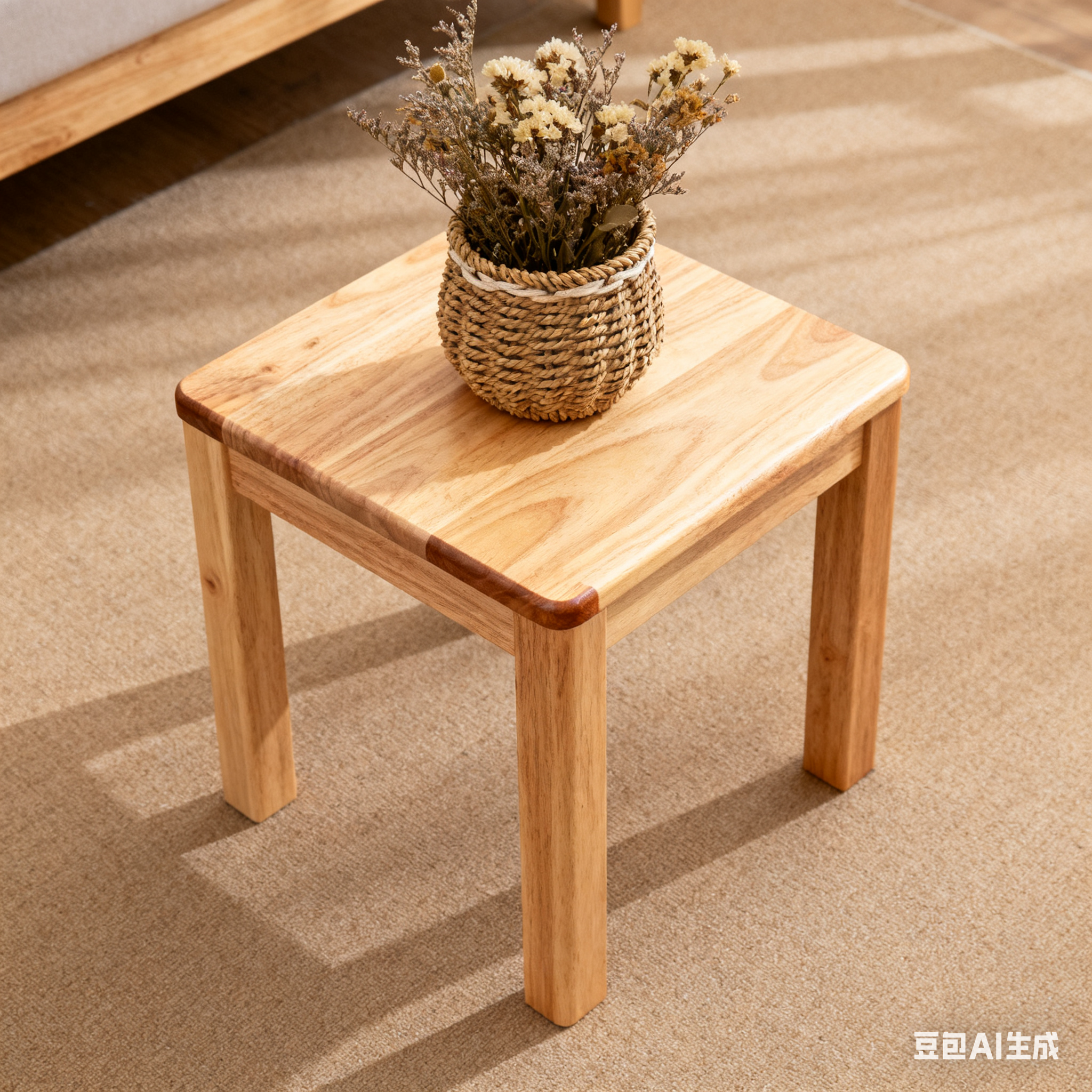 YesWood Utility Series Solid Wood Stools - 2-Pack, Walnut Finish, 75cm Height