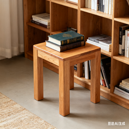 YesWood Utility Series Solid Wood Stools - 2-Pack, Walnut Finish, 75cm Height