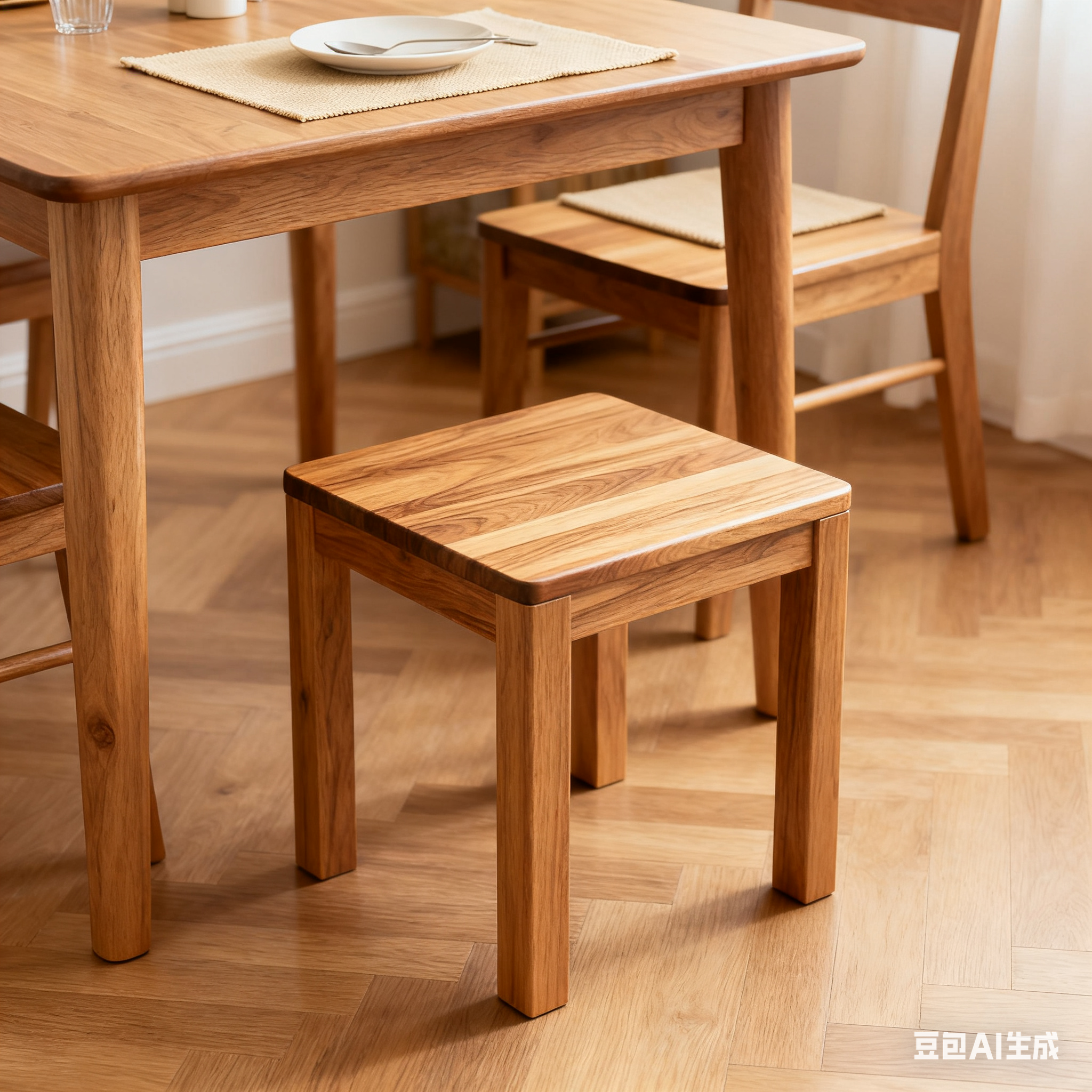 YesWood Utility Series Solid Wood Stools - 2-Pack, Walnut Finish, 75cm Height