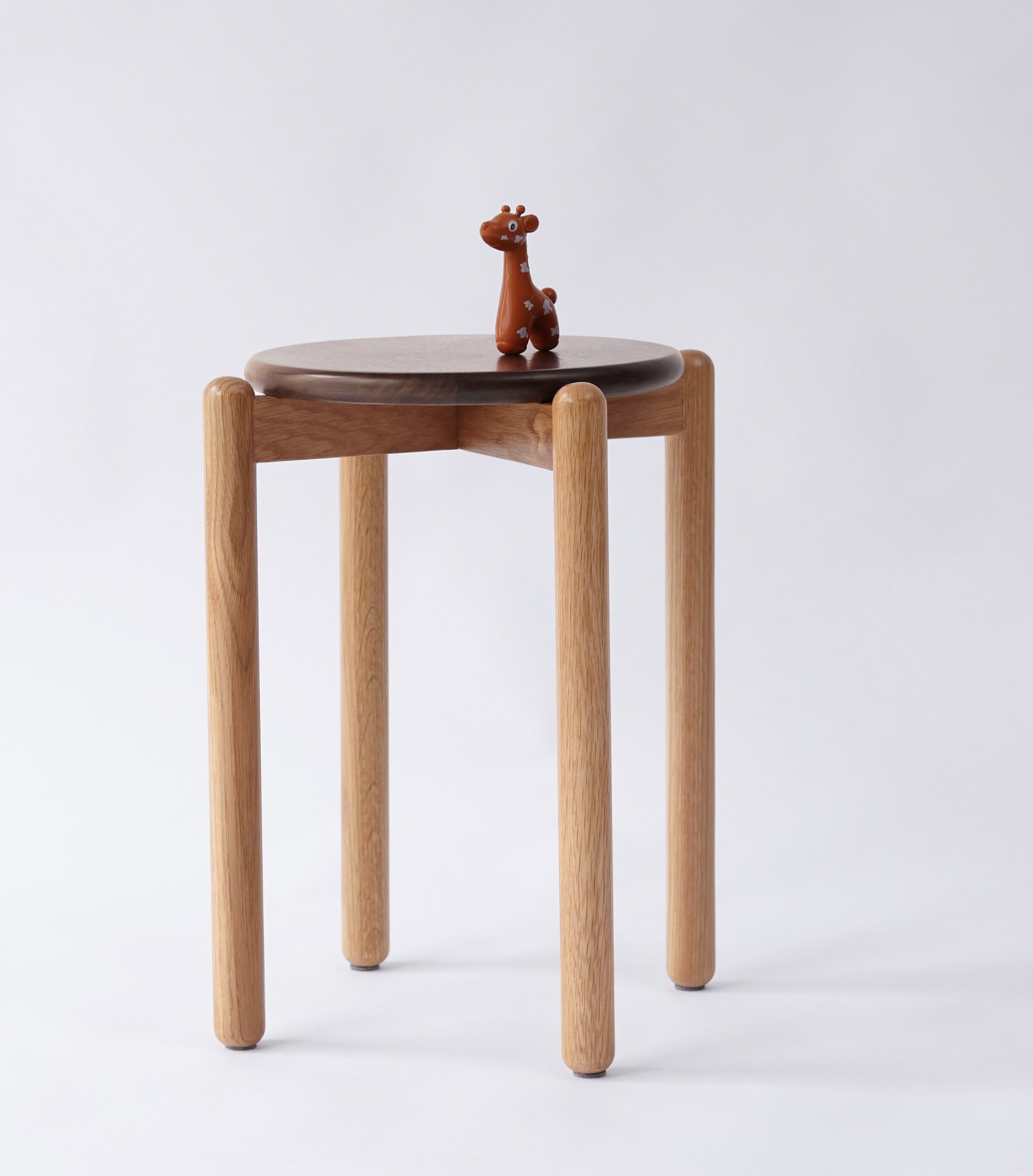 YesWood Utility Series Stackable Solid Wood Stools - 4-Pack&Beige Finish