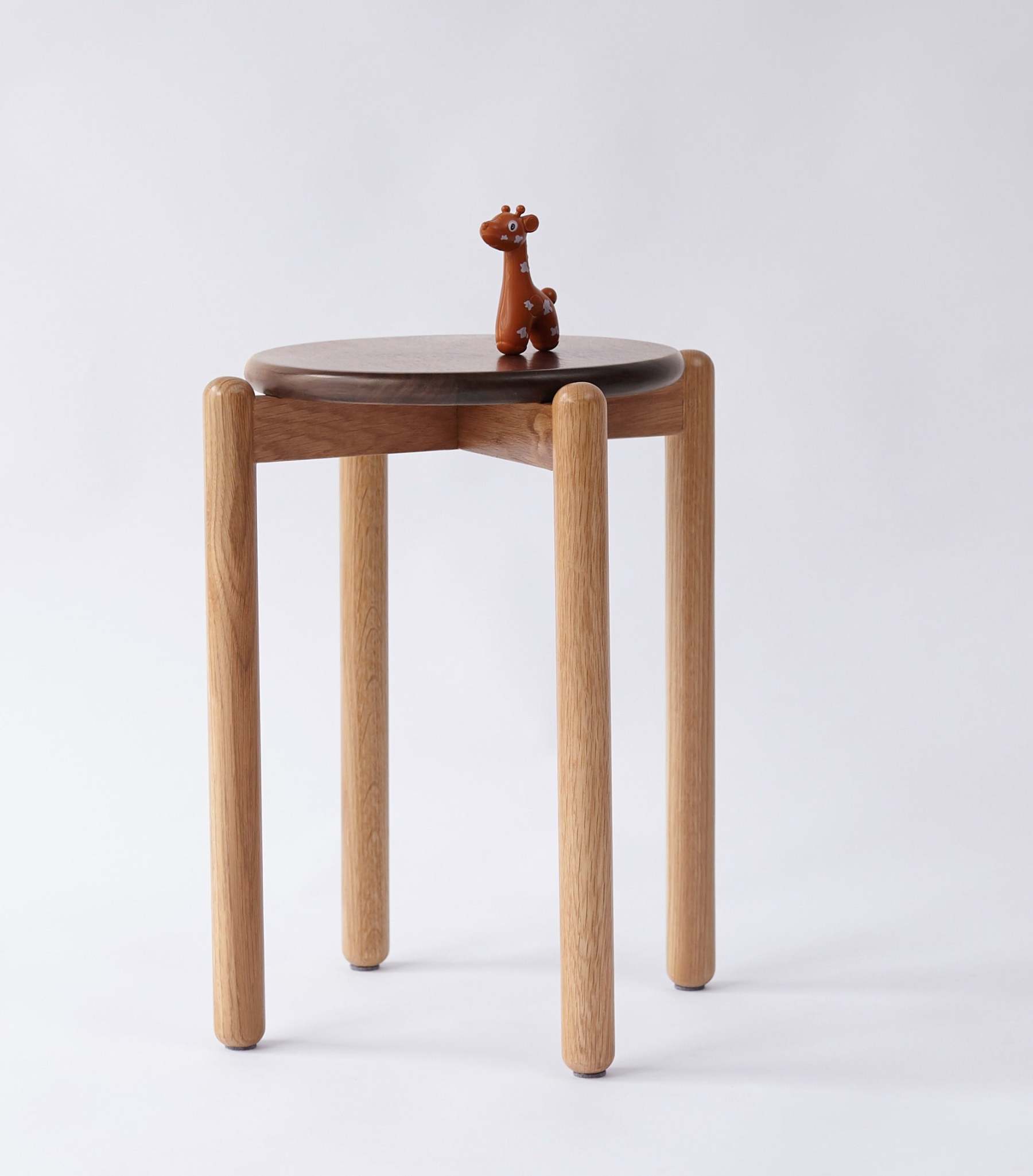 YesWood Utility Series Stackable Solid Wood Stools - 4-Pack&Beige Finish