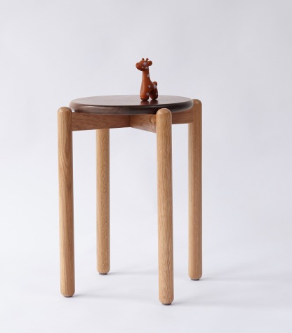 YesWood Utility Series Stackable Solid Wood Stools - 4-Pack, Beige Finish