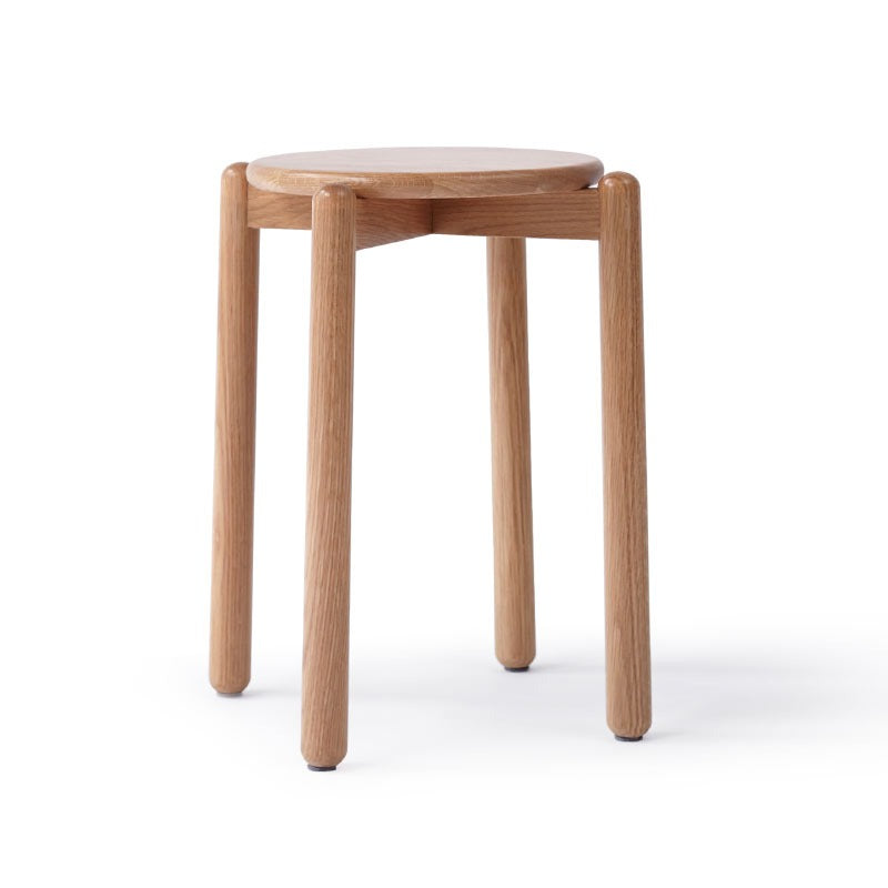 YesWood Utility Series Stackable Solid Wood Stools - 4-Pack&Beige Finish