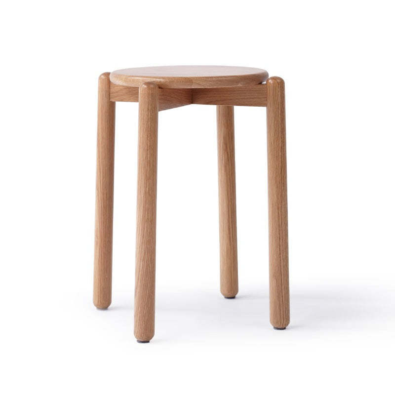 YesWood Utility Series Stackable Solid Wood Stools - 4-Pack&Beige Finish