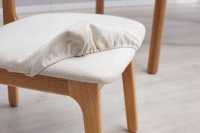 YesWood Comfort Series Flat Leg Upholstered Chair - Linen Fabric, Beige