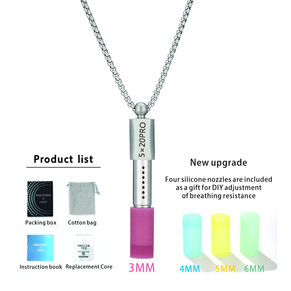 Adjustable Stainless Steel Breath Trainer Necklace