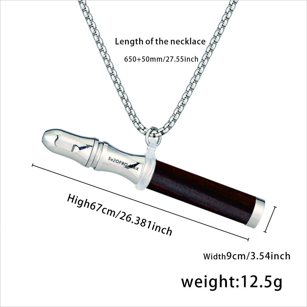 Anti-Stress Breathing Necklace with Precious Wood Pendant