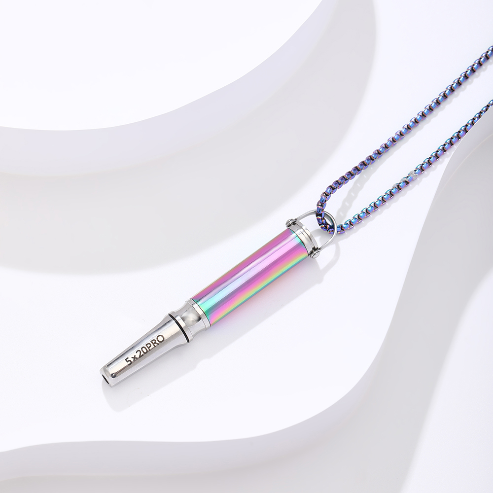 Sleek Stainless Steel Breathing Pendant Necklace