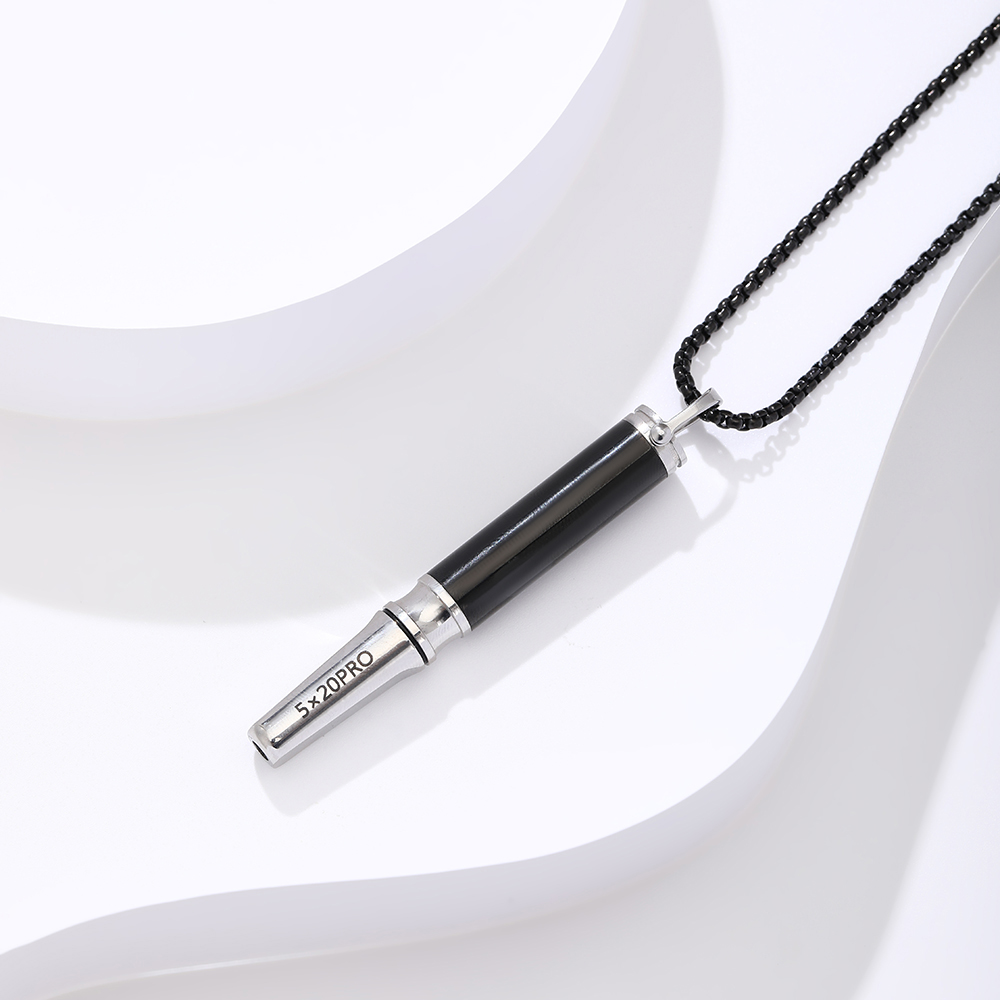 Sleek Stainless Steel Breathing Pendant Necklace