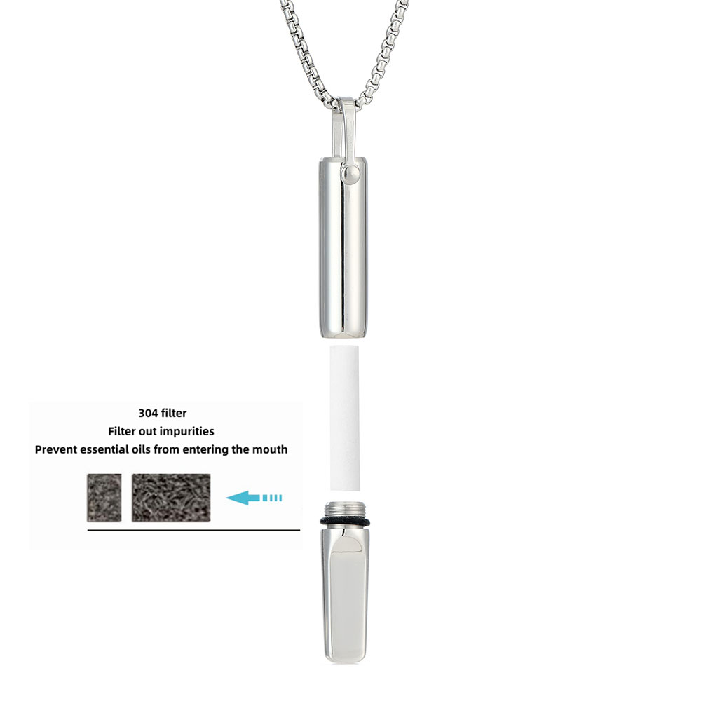 Sleek Stainless Steel Breathing Trainer Necklace