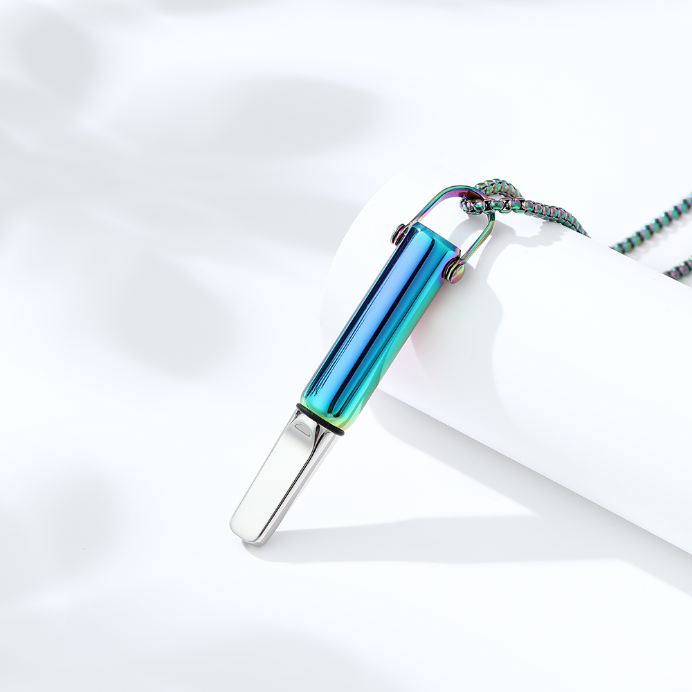 Sleek Stainless Steel Breathing Trainer Necklace