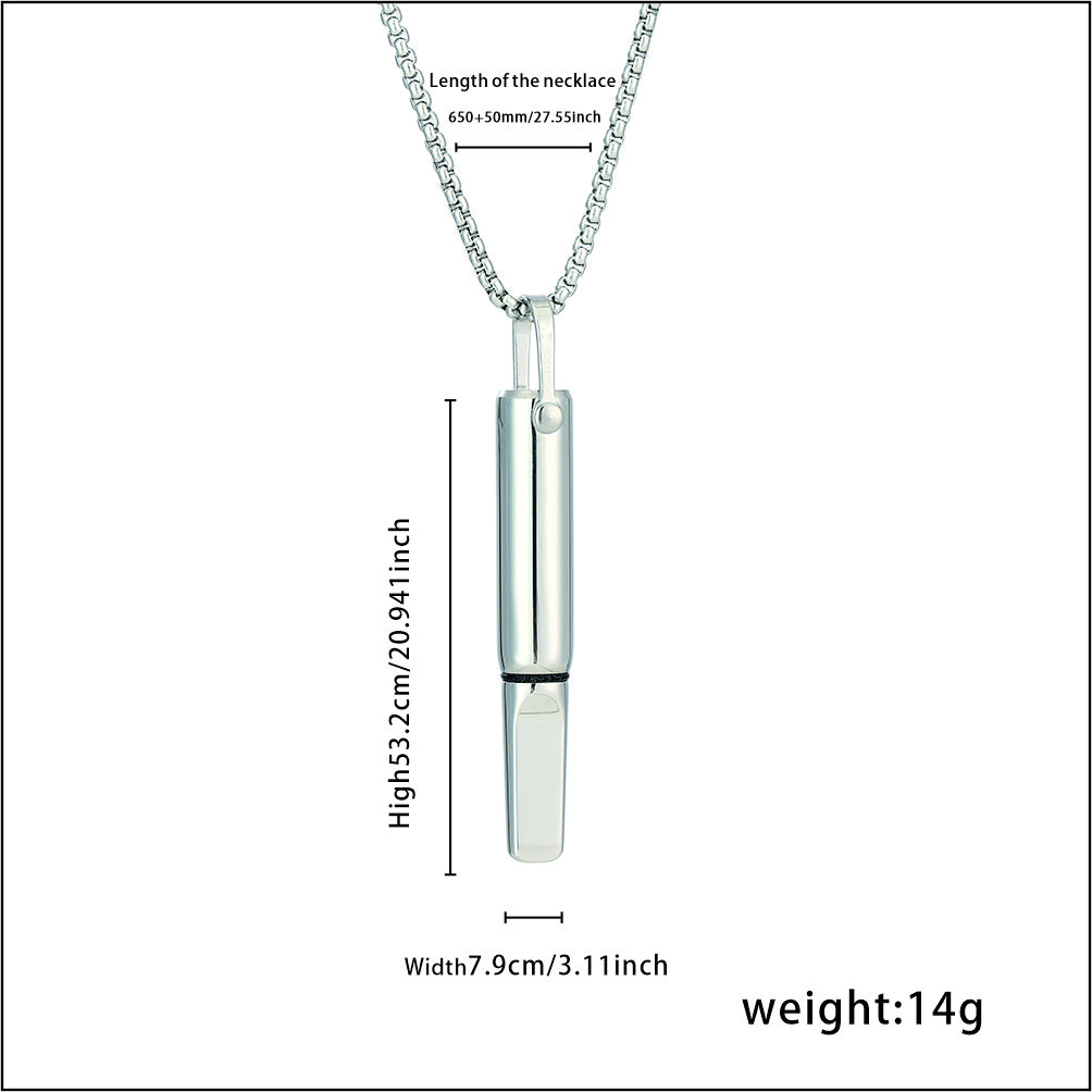 Sleek Stainless Steel Breathing Trainer Necklace