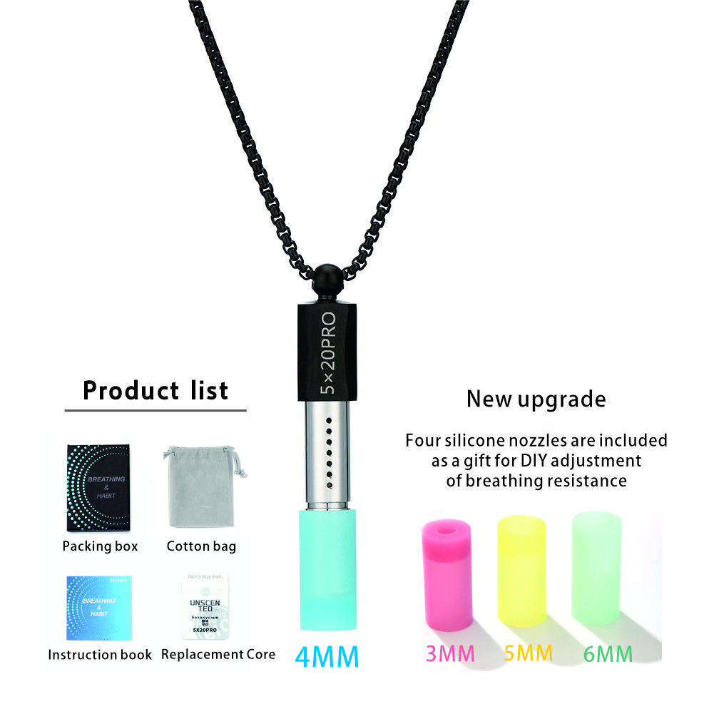 Adjustable Stainless Steel Breath Trainer Necklace