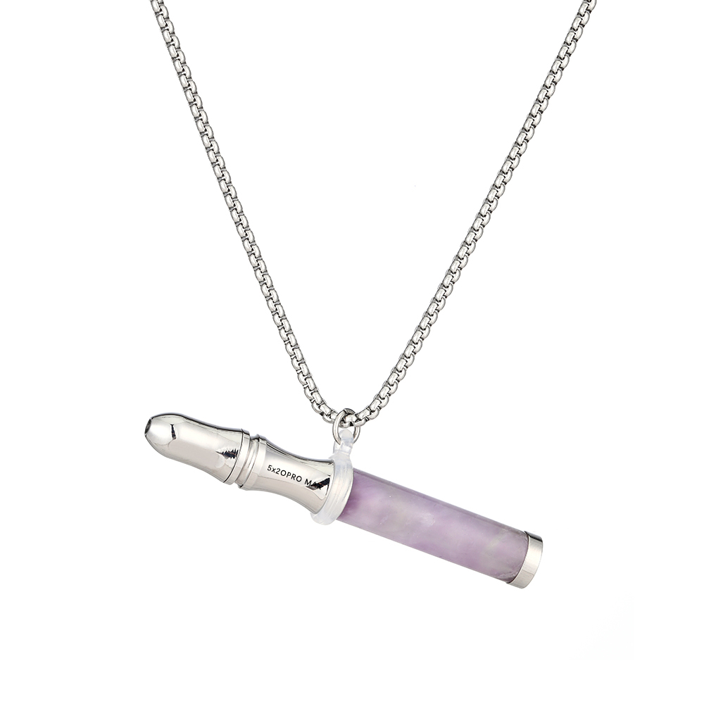 Luxury Stainless Gemstone Inhaler Necklace