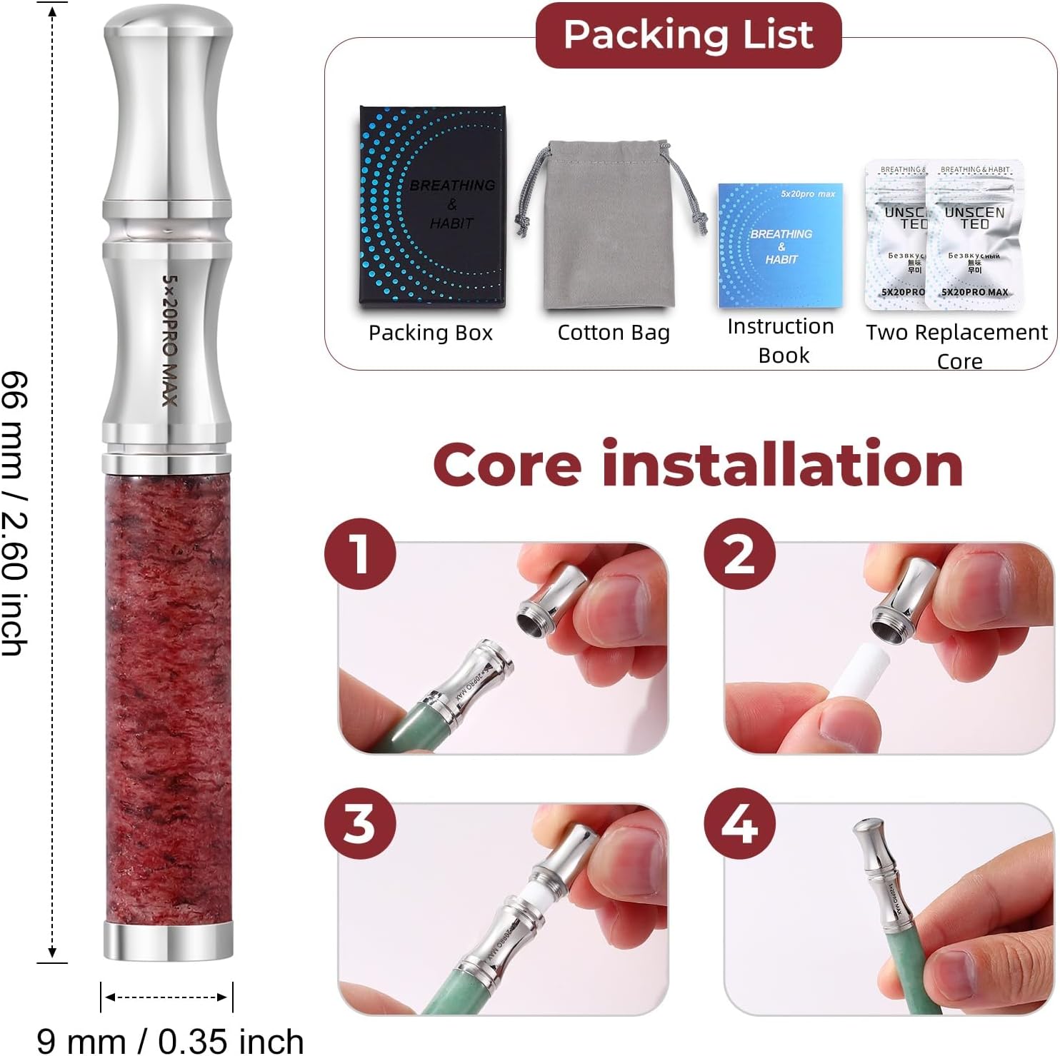 Tiger Eye Stone Breathing Necklace, Steel Accents