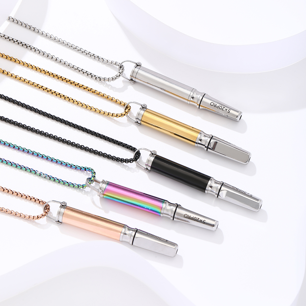 Sleek Stainless Steel Breathing Pendant Necklace