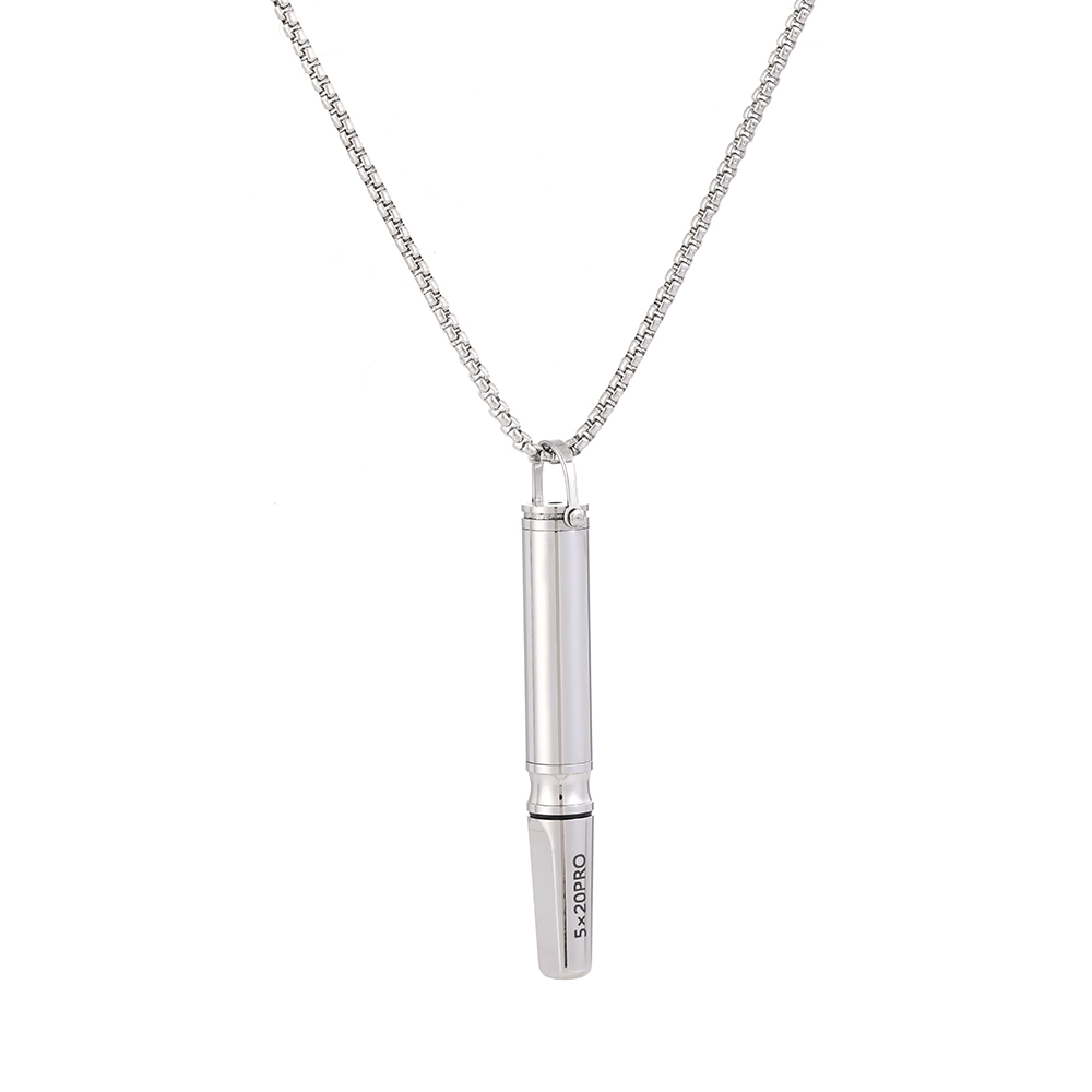 Sleek Stainless Steel Breathing Pendant Necklace