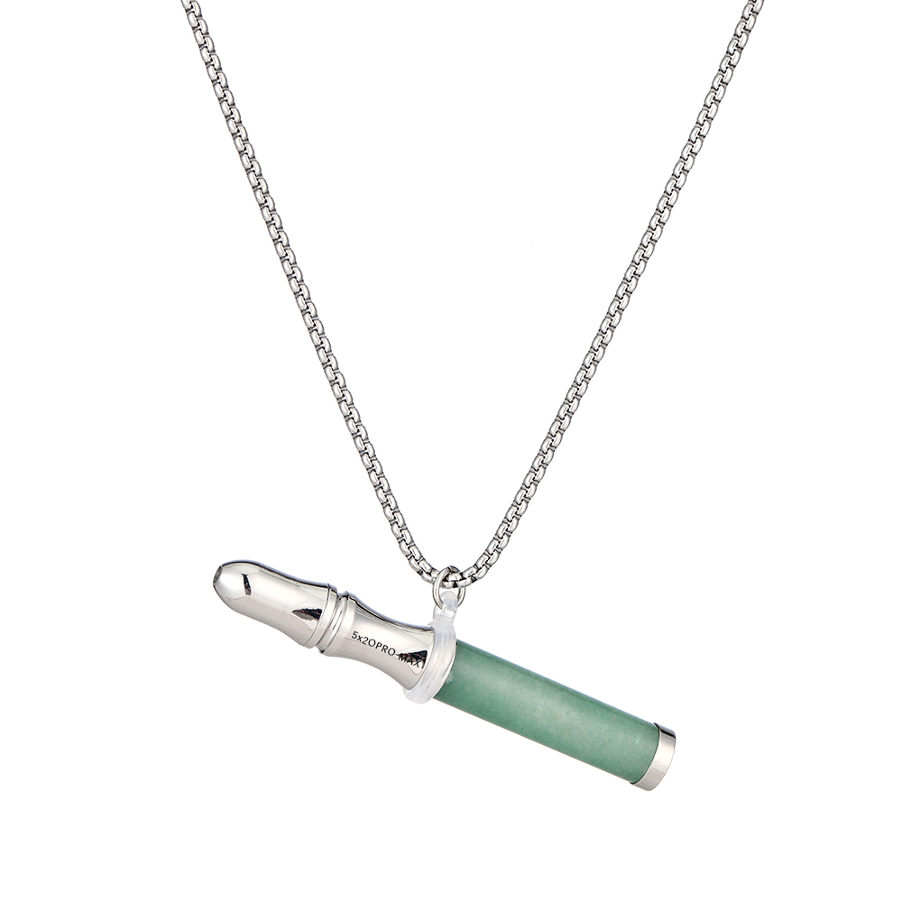 Luxury Stainless Gemstone Inhaler Necklace