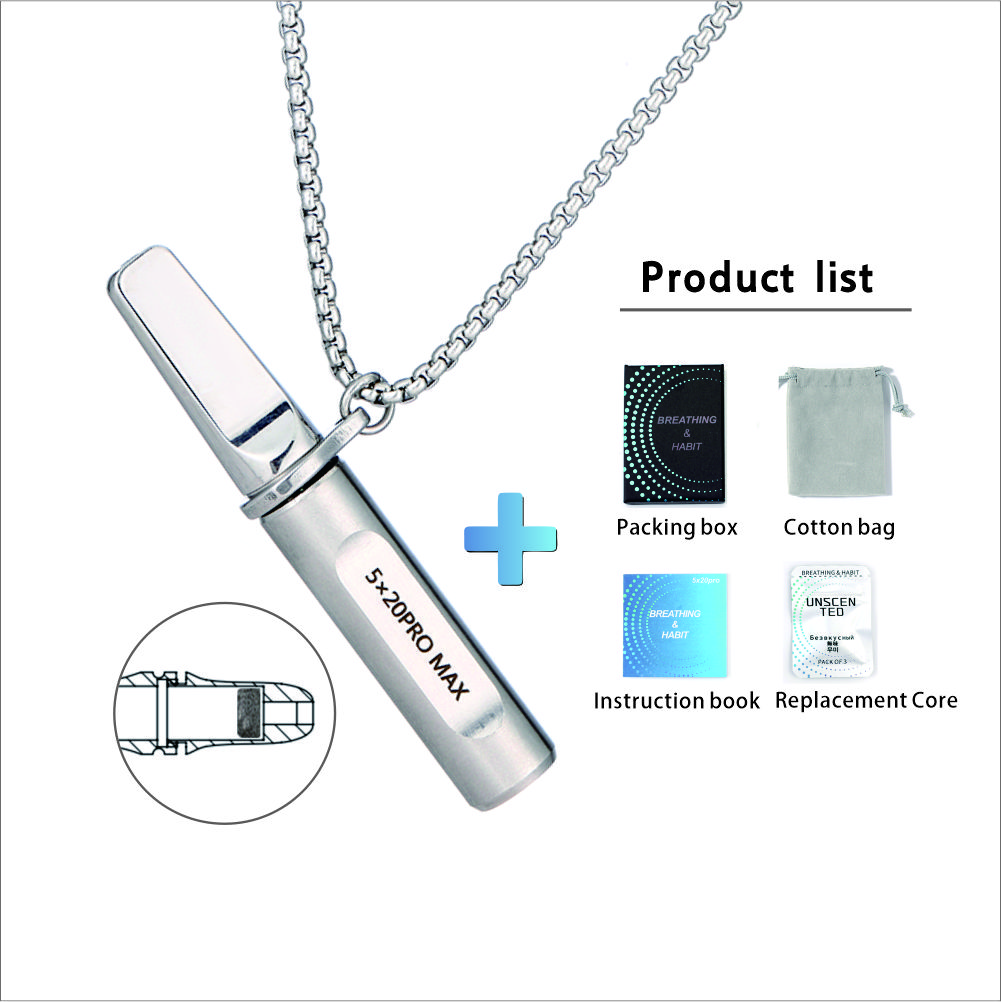 Anti-Stress Breathing Necklace Stainless-Steel Neditation Necklace