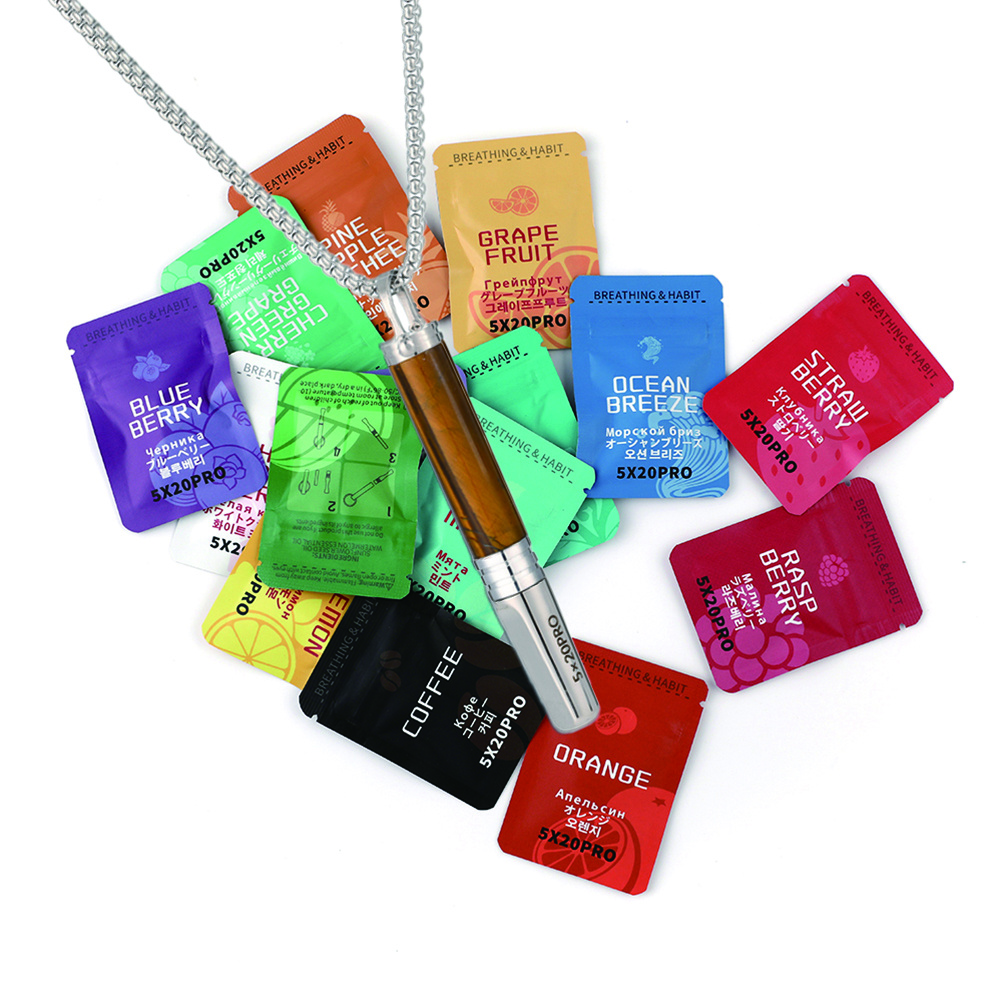 Gemstone Cylinder Breathing Necklace, Steel Tip with Filter Cotton