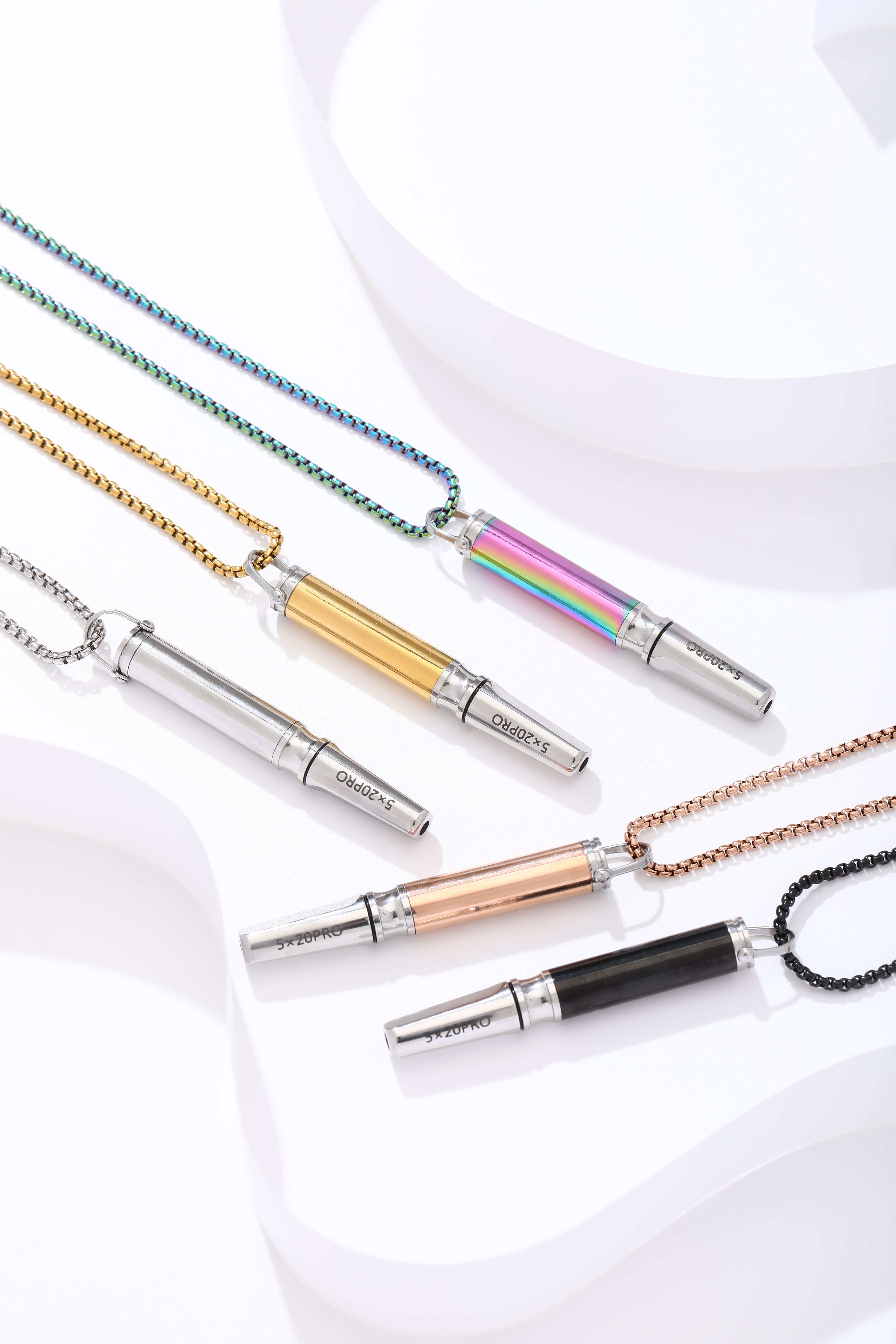 Sleek Stainless Steel Breathing Pendant Necklace