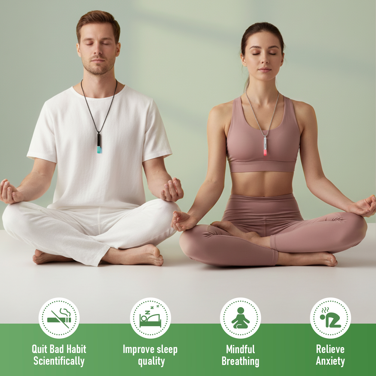 Mindful Adjustable Breathing Necklace – Breathe Calmly, Live Clearly