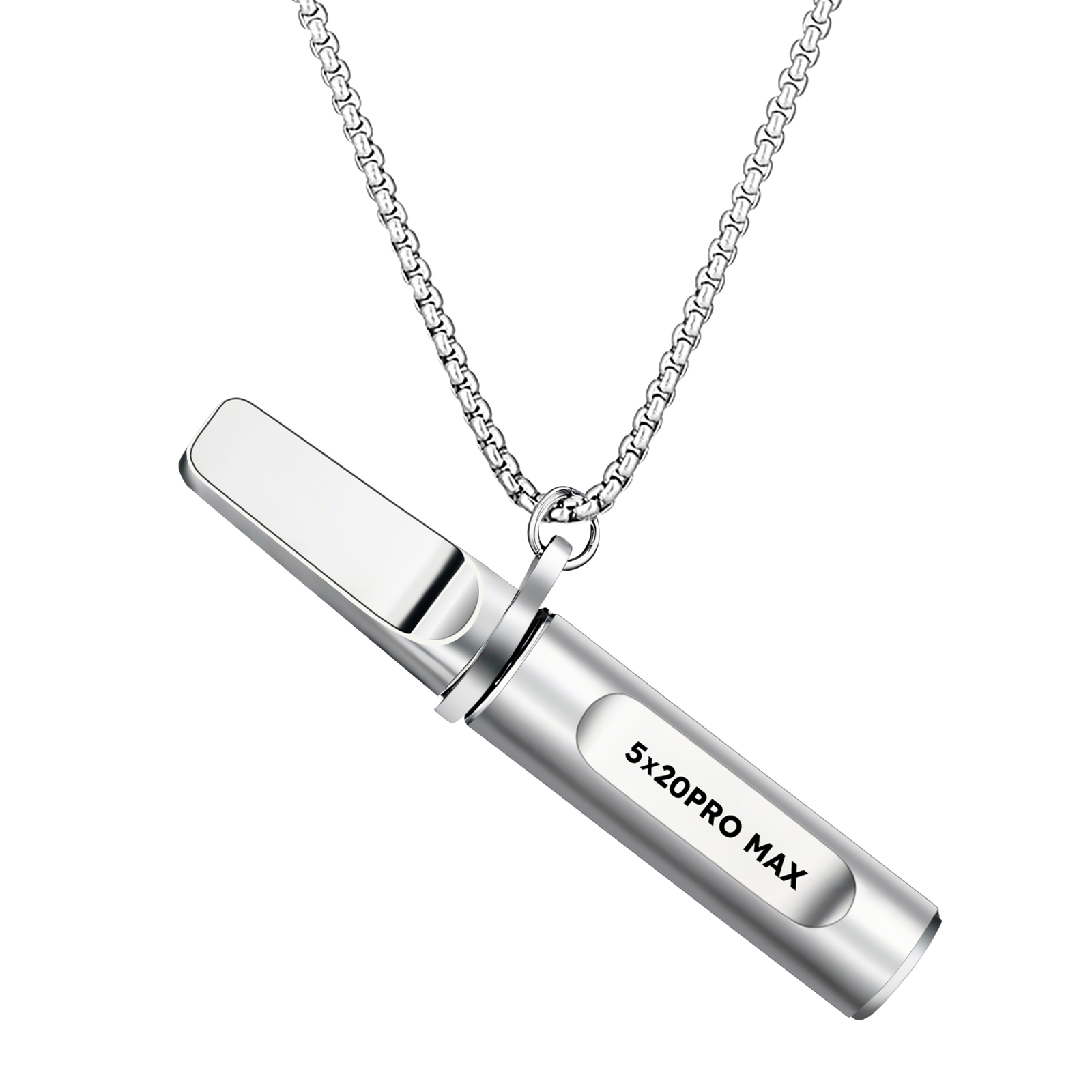 Stainless-Steel Breathing Necklace with Filter Cotton