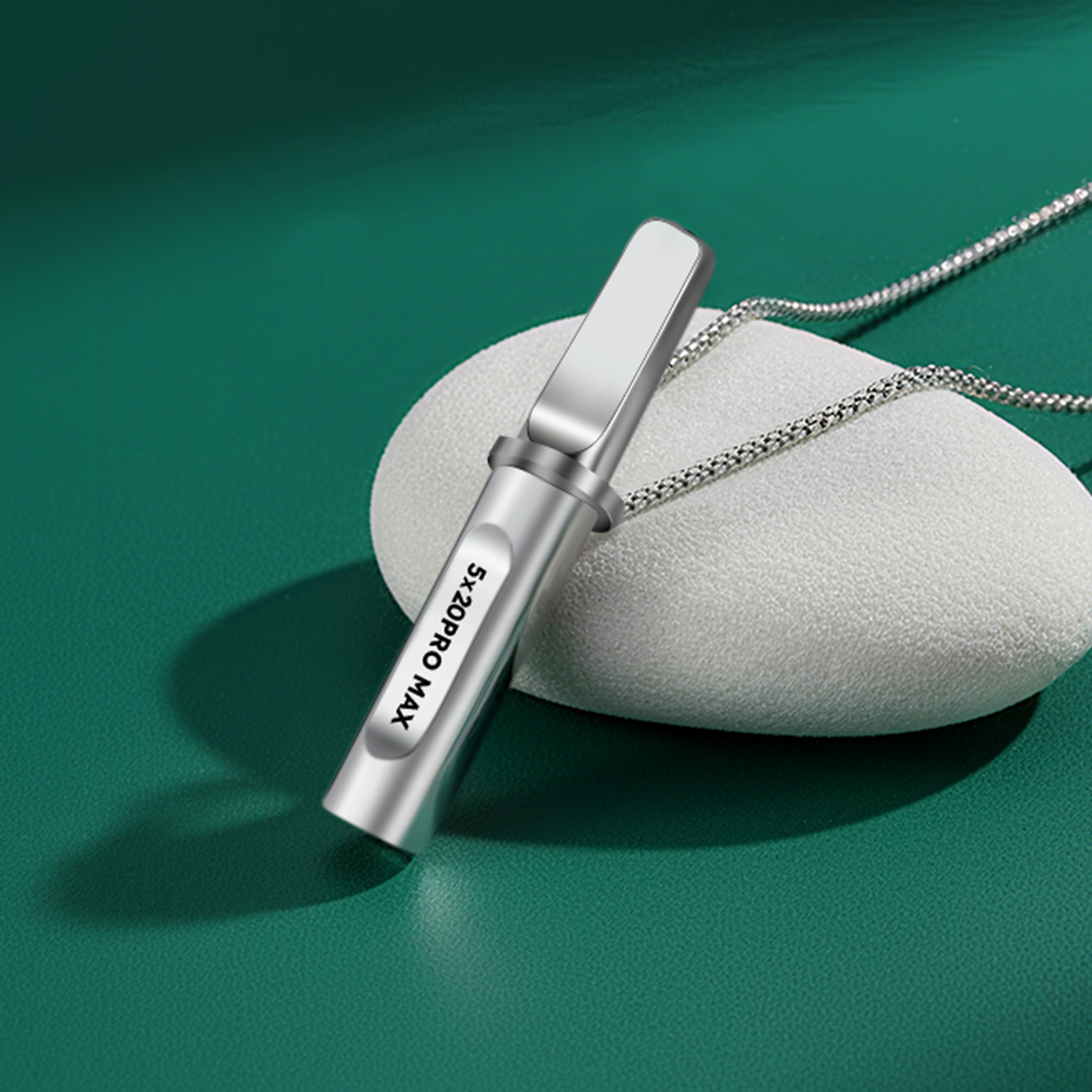 Stainless-Steel Breathing Necklace with Filter Cotton