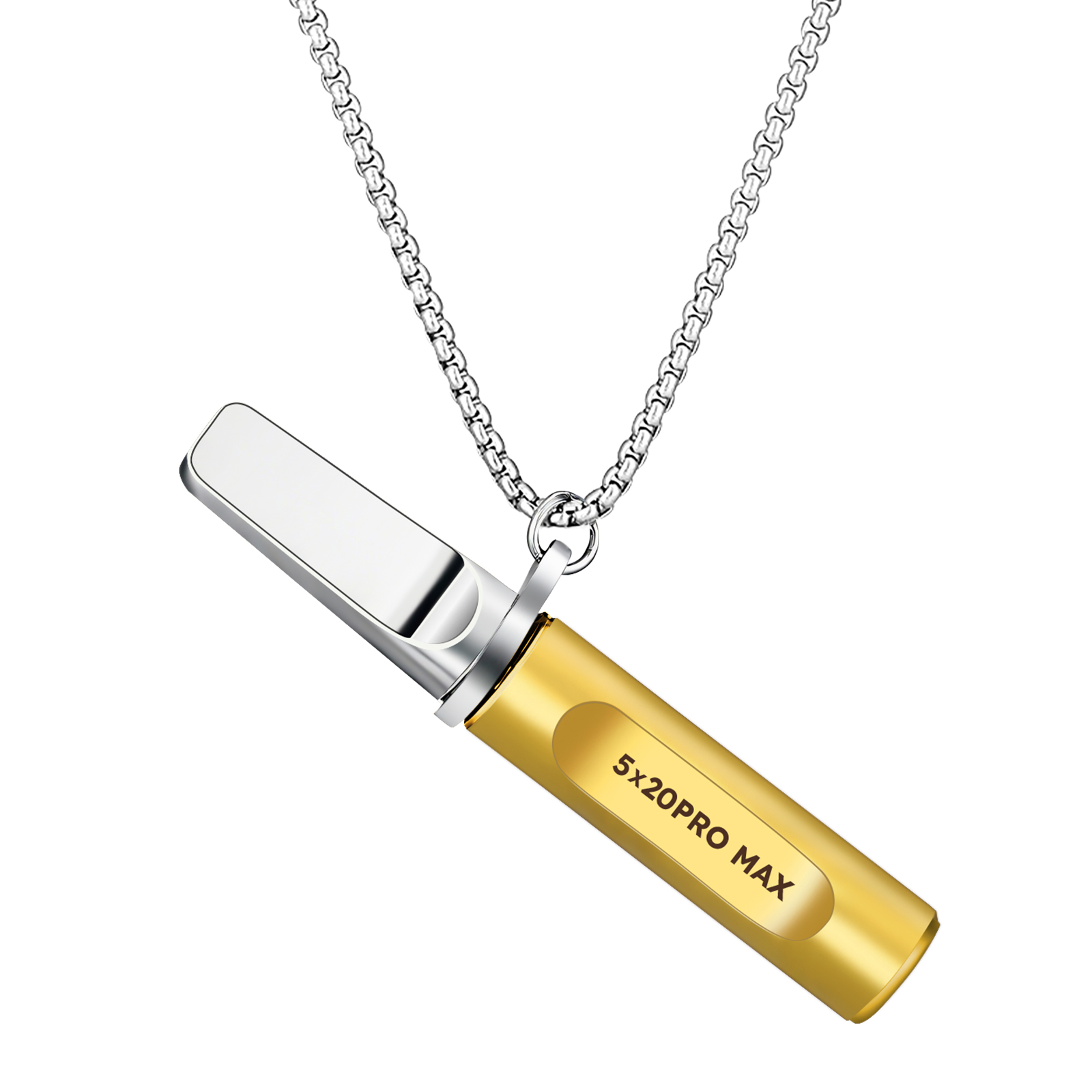 Stainless-Steel Breathing Necklace with Filter Cotton