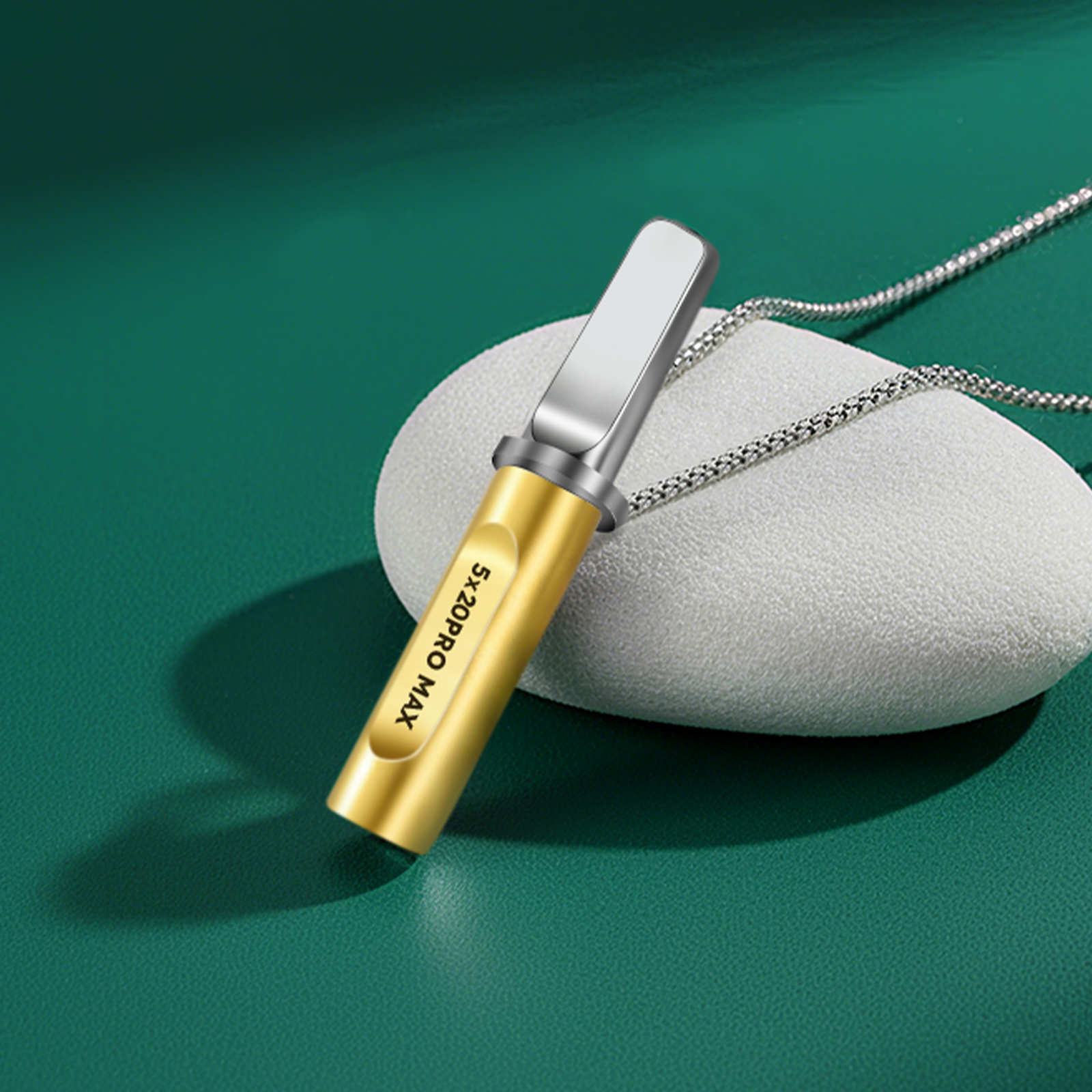 Stainless-Steel Breathing Necklace with Filter Cotton