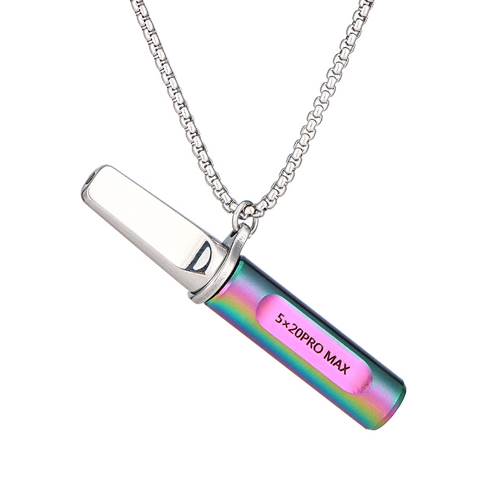 Stainless-Steel Breathing Necklace with Filter Cotton