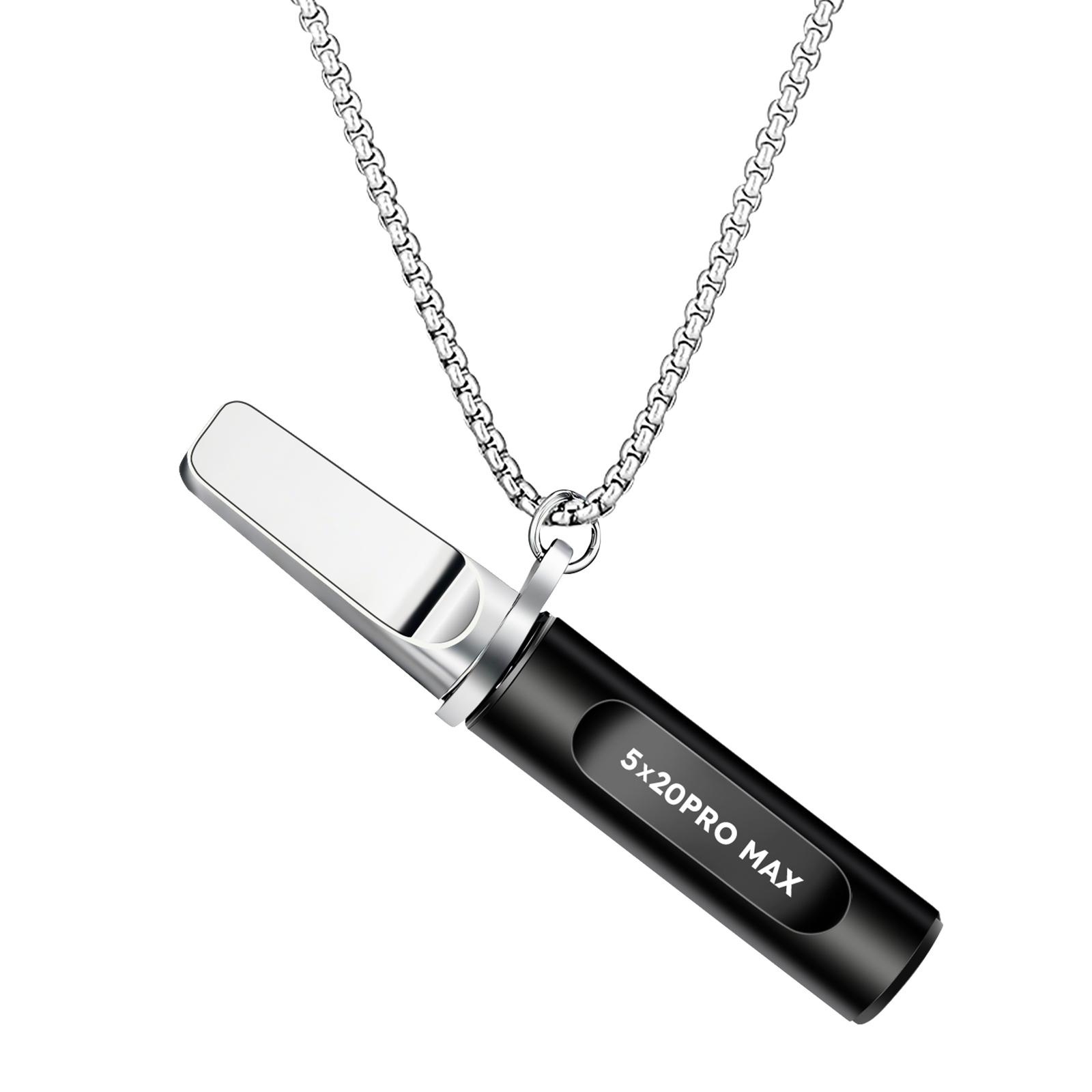 Stainless-Steel Breathing Necklace with Filter Cotton