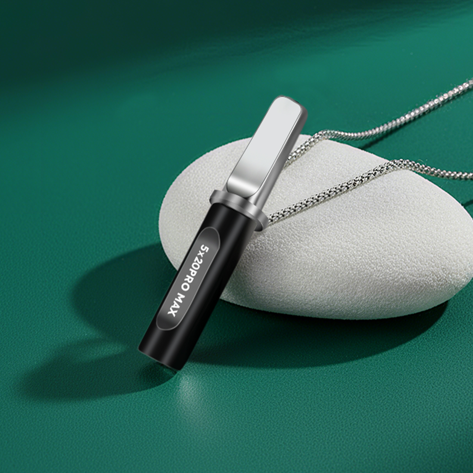 Stainless-Steel Breathing Necklace with Filter Cotton