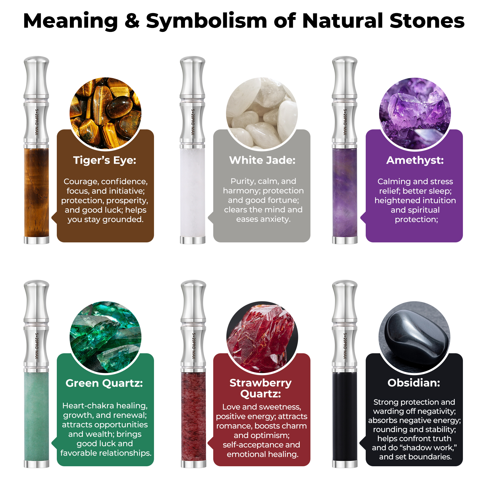 Gemstone Collection Breathing Necklace with Filter Cotton