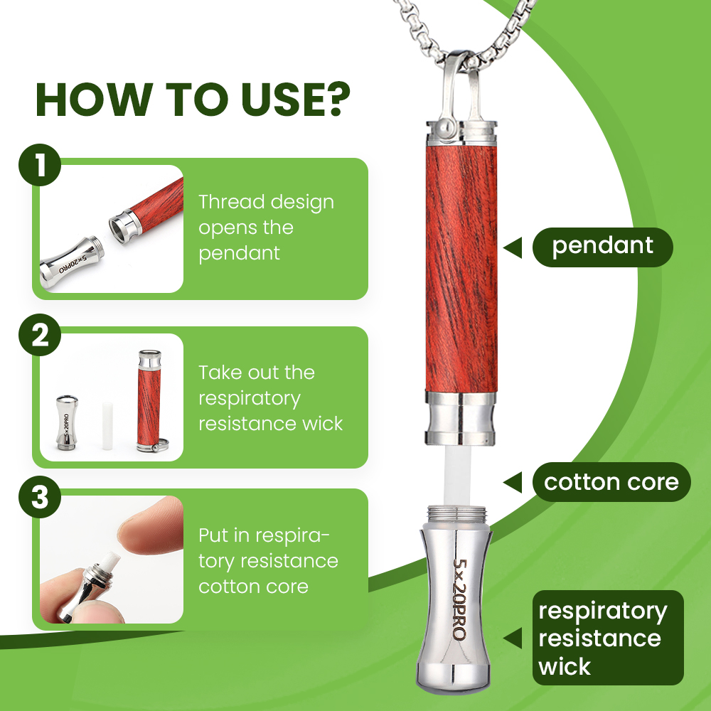 Redwood Breathing Necklace with Filter Cotton