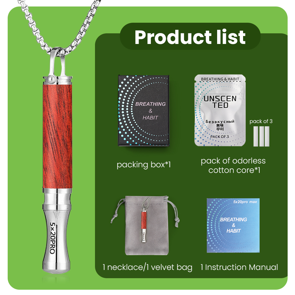 Redwood Breathing Necklace with Filter Cotton