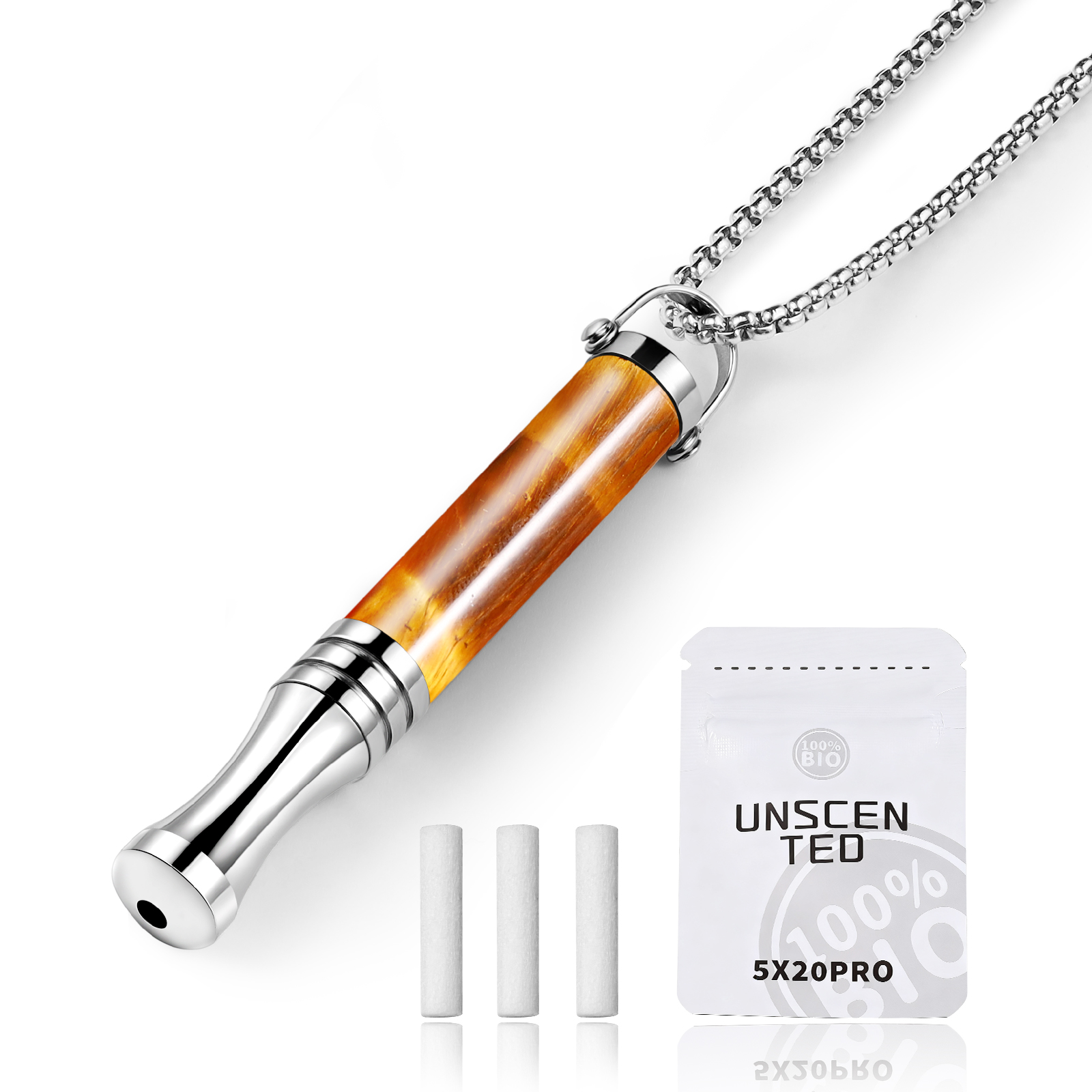 Gemstone Collection Breathing Necklace with Filter Cotton