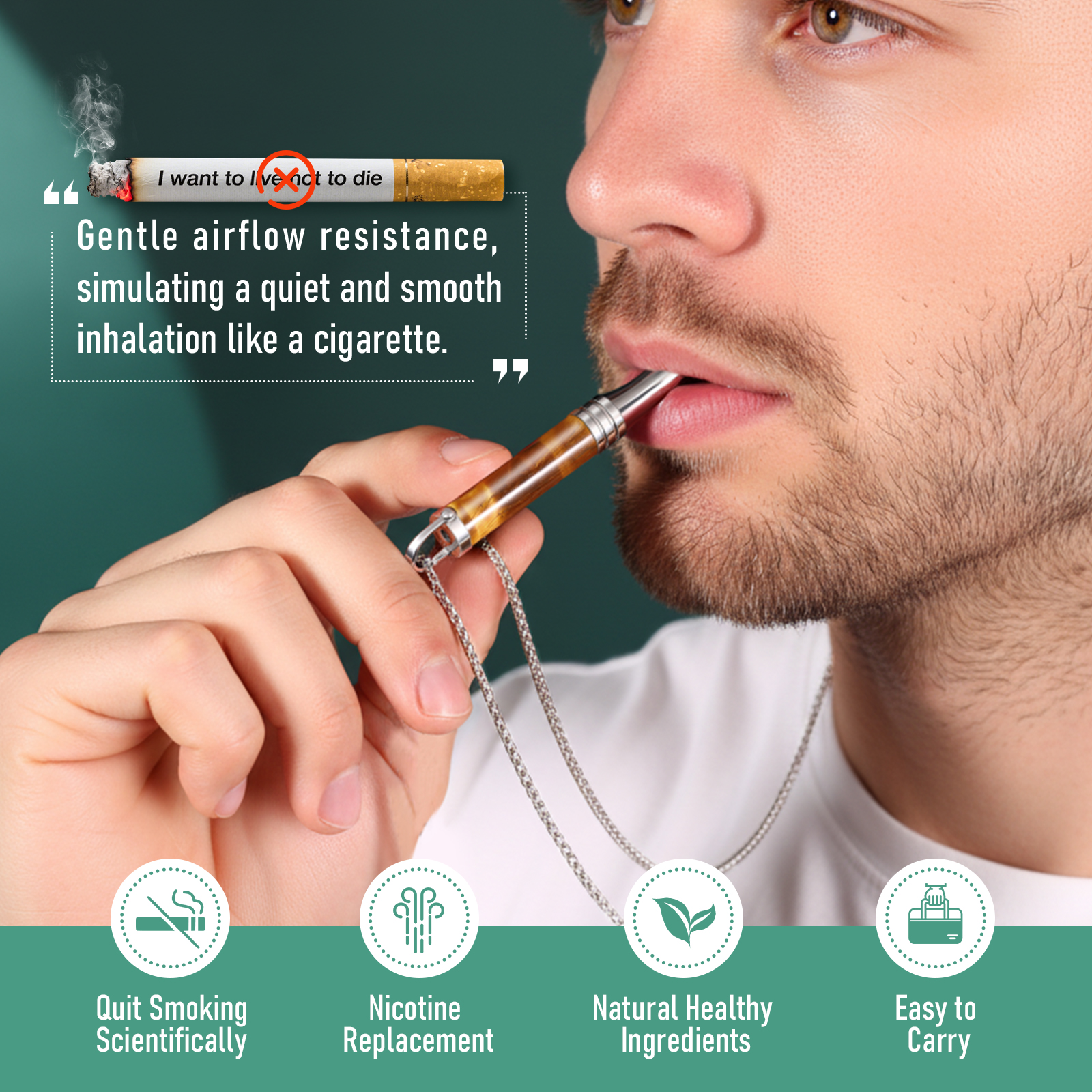 Gemstone Collection Breathing Necklace with Filter Cotton