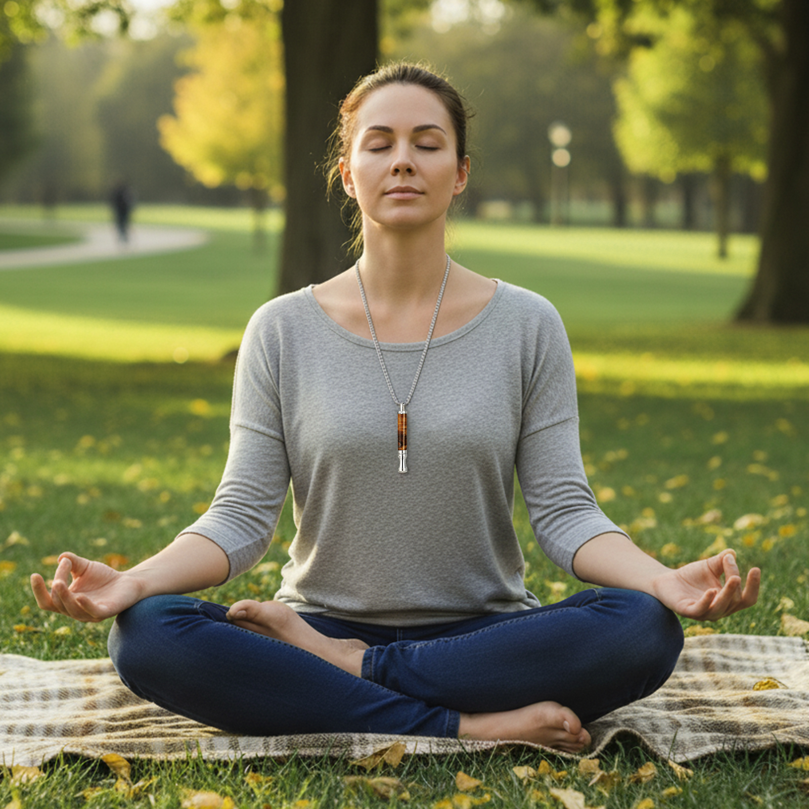 Gemstone Collection Breathing Necklace with Filter Cotton