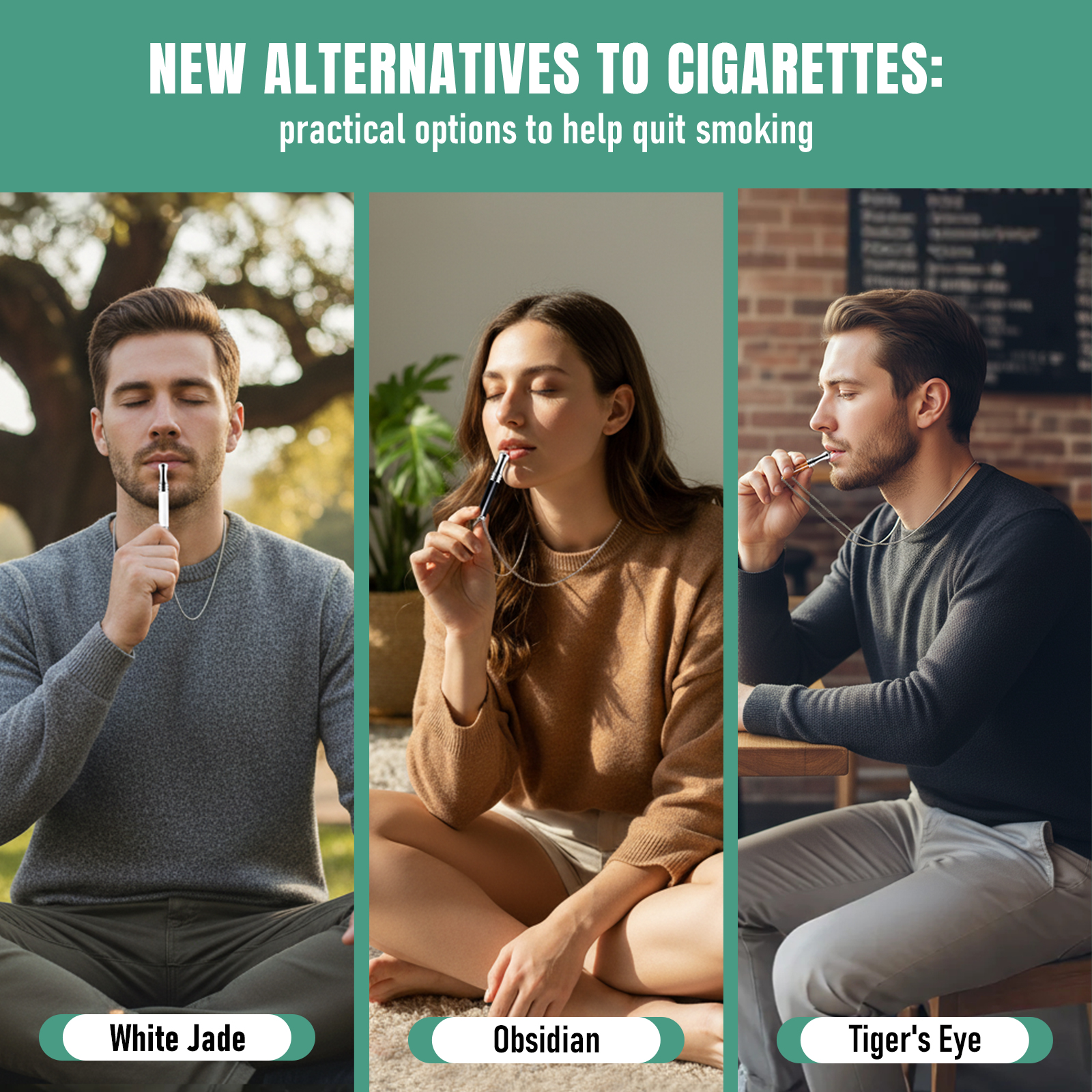 Gemstone Collection Breathing Necklace with Filter Cotton