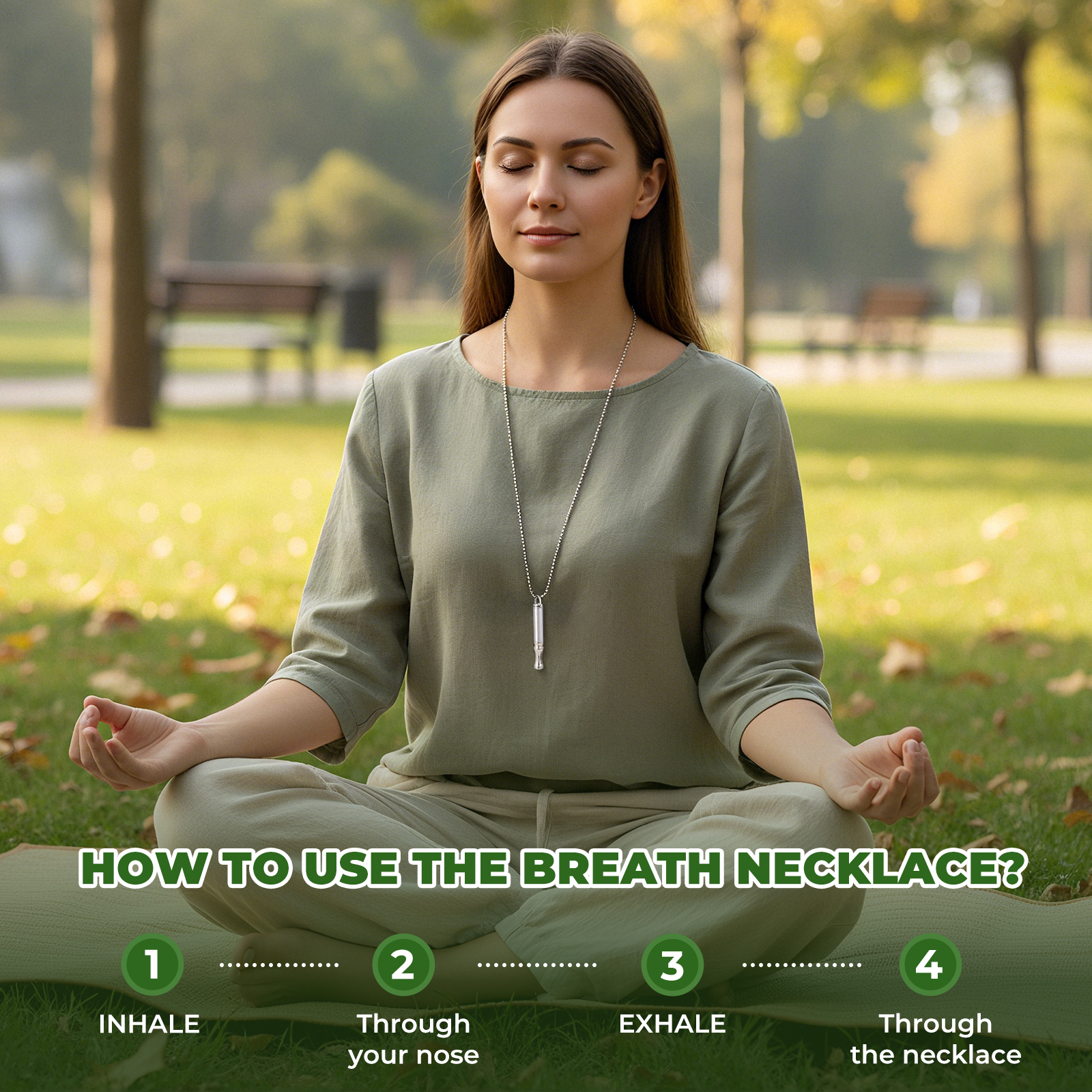 Sleek Stainless Steel Breathing Necklace Pendant