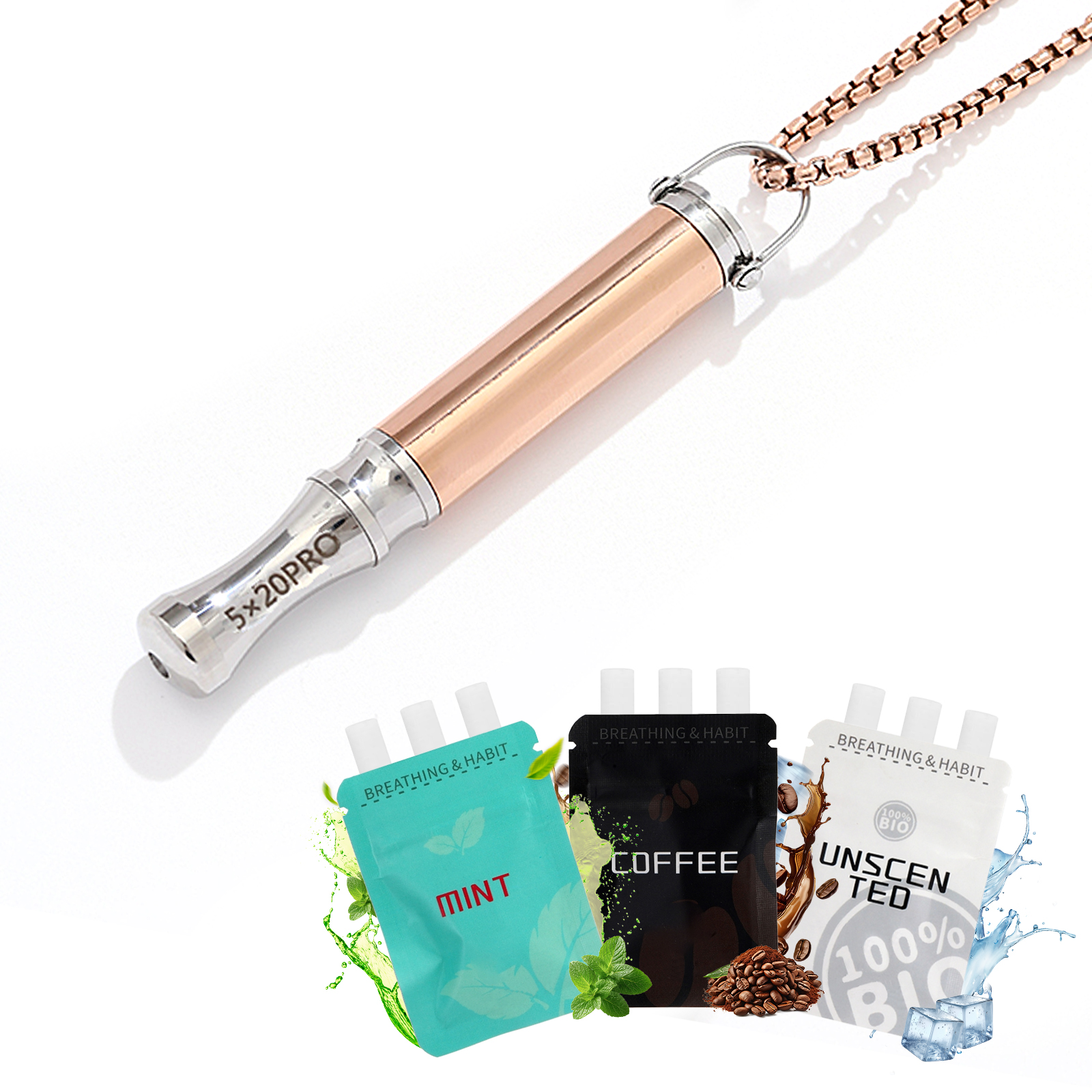 Sleek Stainless Steel Breathing Necklace Pendant