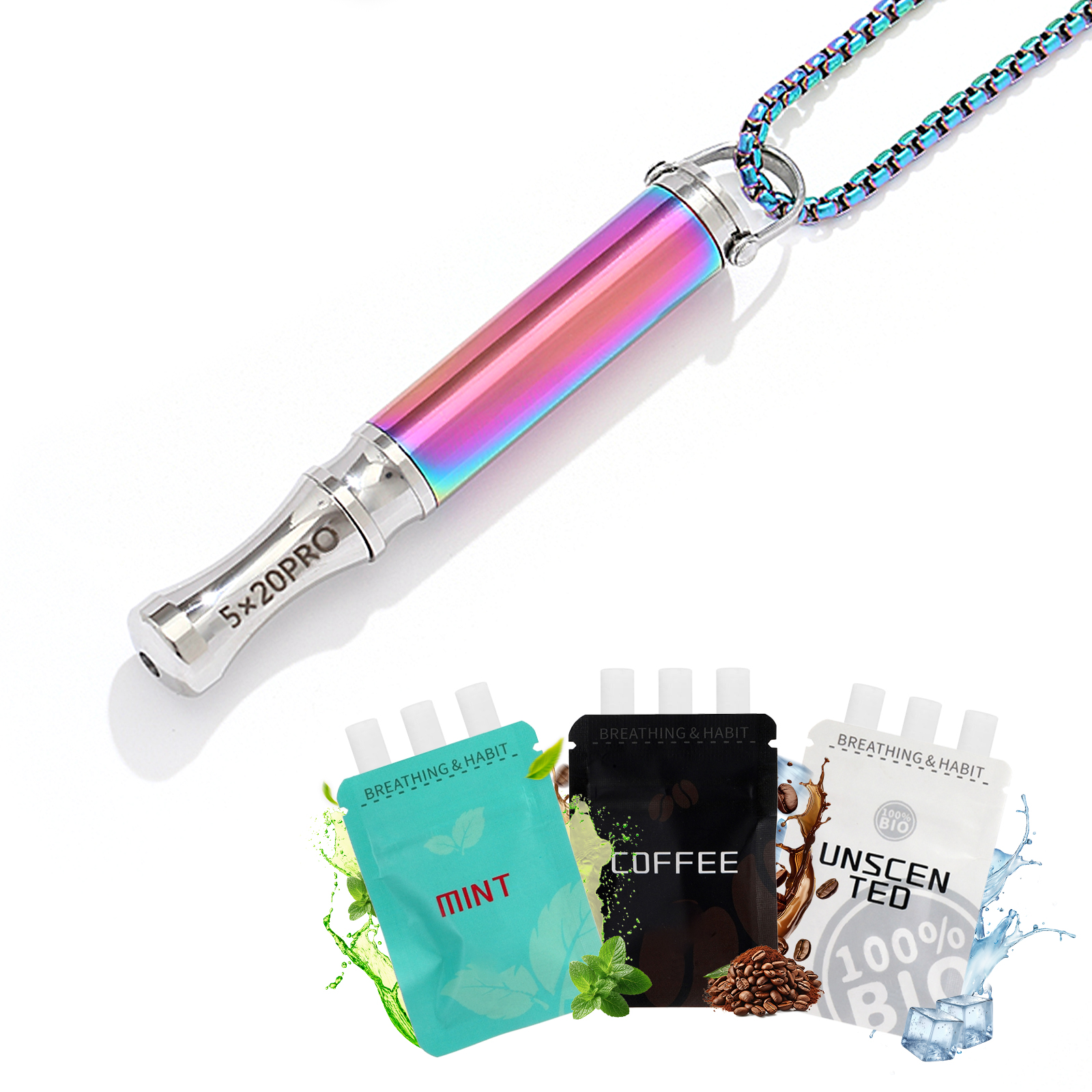 Sleek Stainless Steel Breathing Necklace Pendant