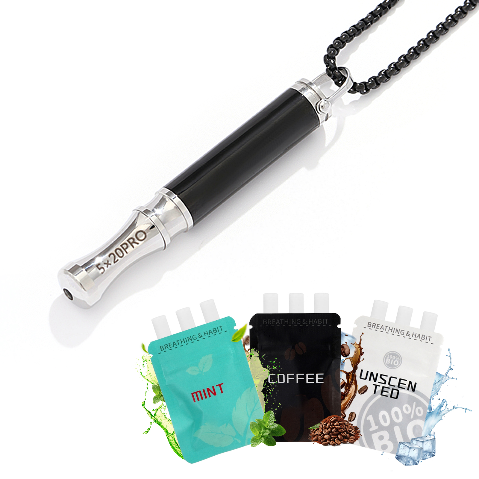 Sleek Stainless Steel Breathing Necklace Pendant