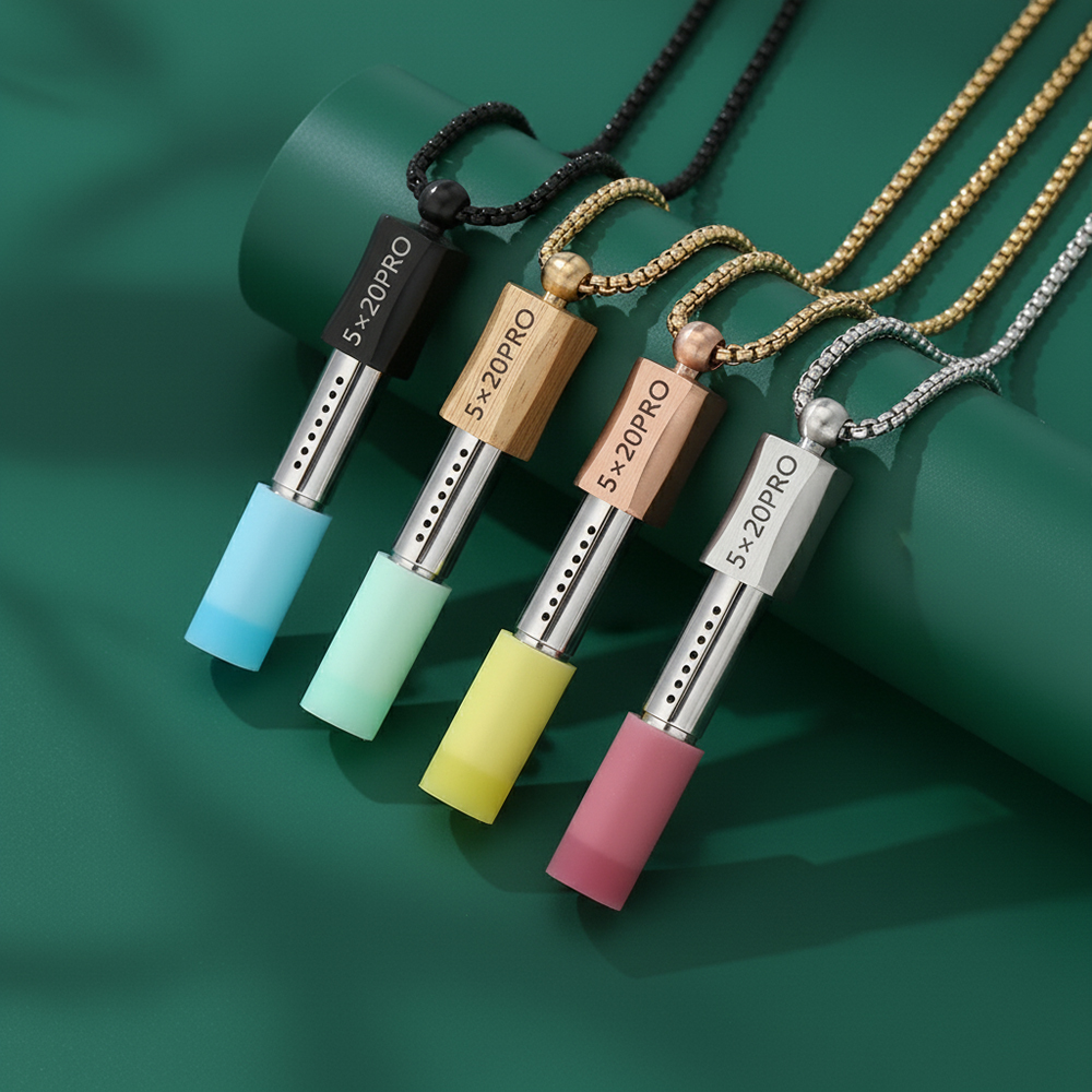 Adjustable Stainless Steel Breath Trainer Necklace