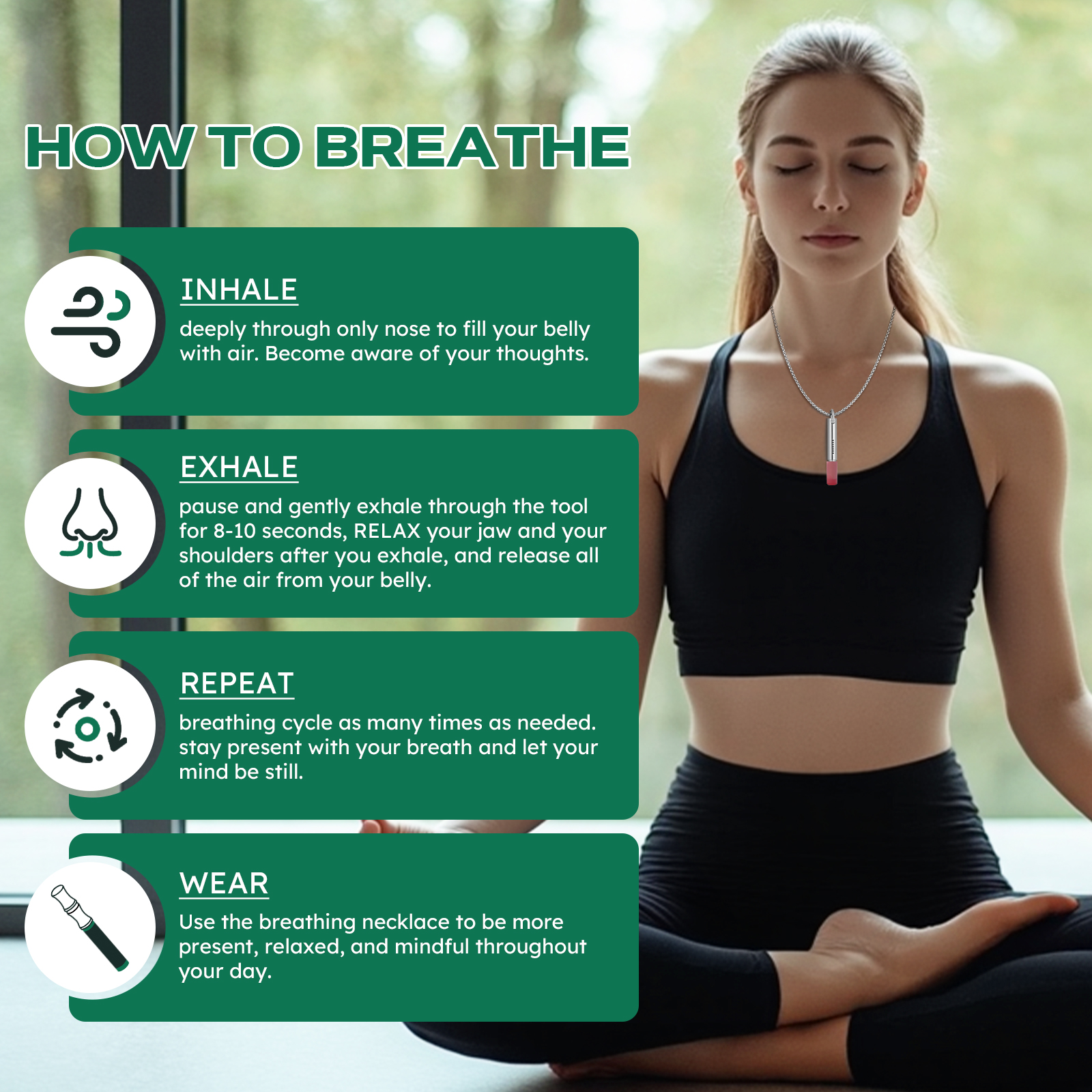 Adjustable Stainless Steel Breathing Necklace