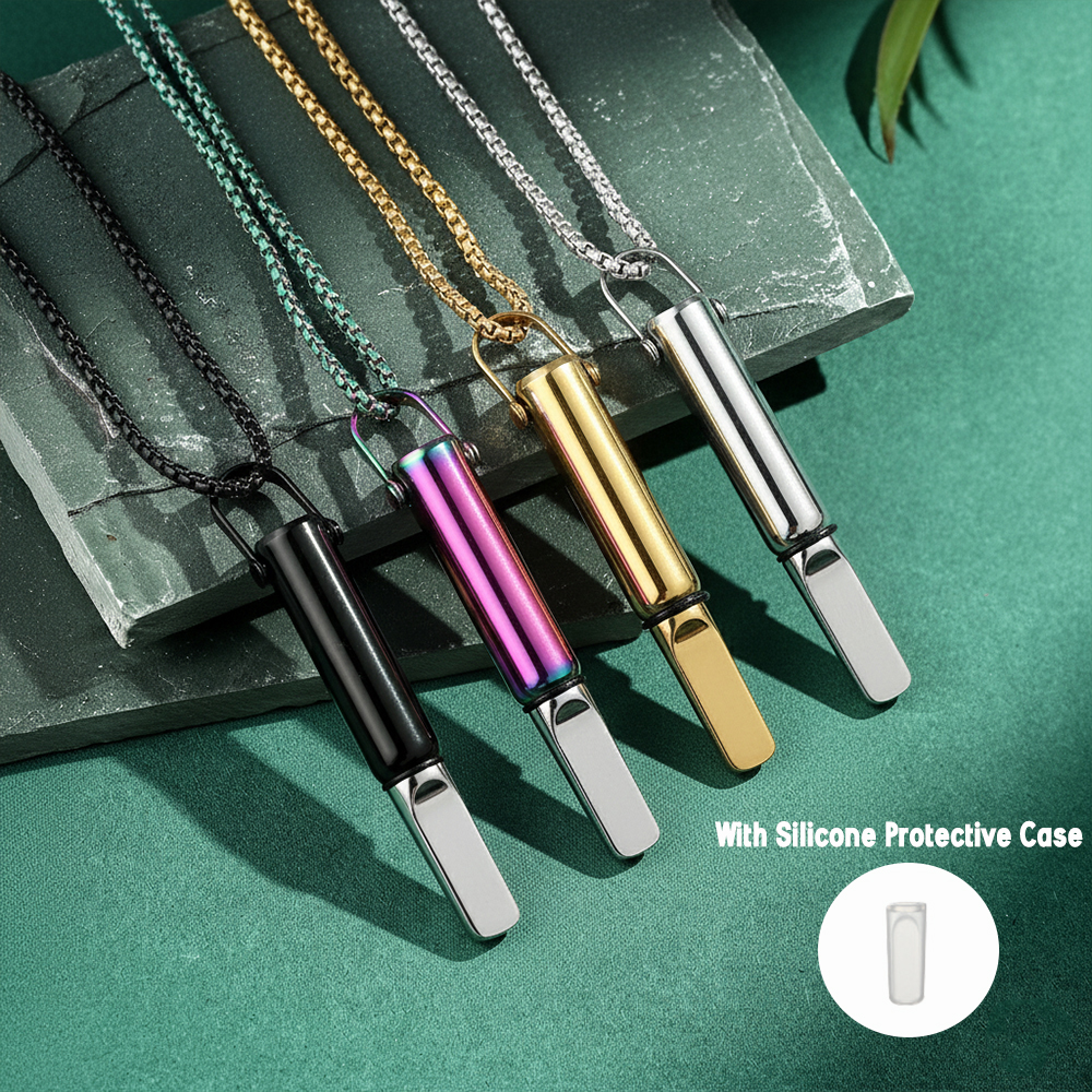 Minimalist Stainless Steel Flat Mouth Breathing Necklace