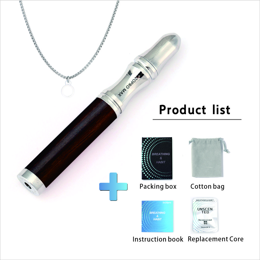 Anti-Stress Breathing Necklace with Precious Wood Pendant