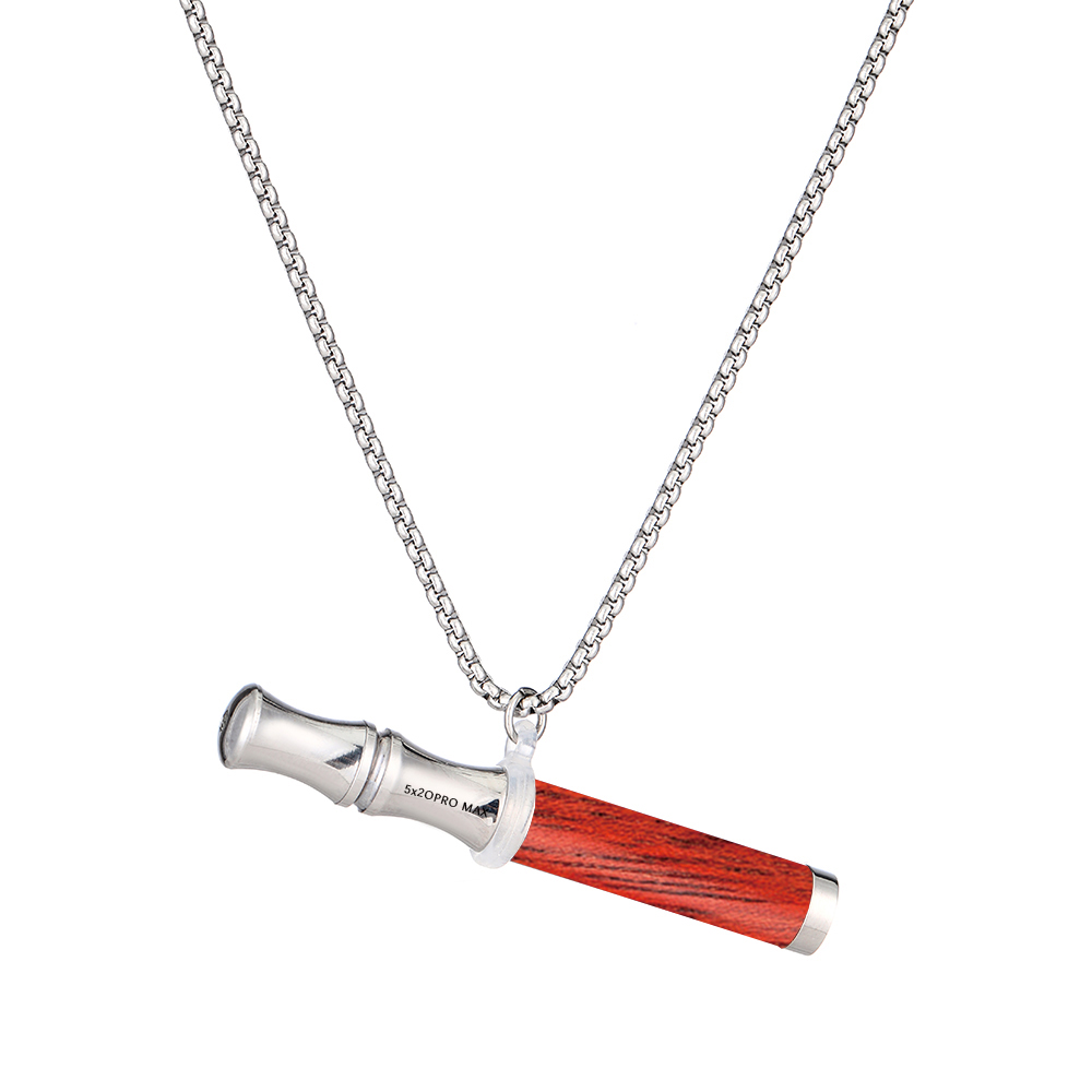 Brazilian Bloodwood & Steel Breath Trainer Pendant