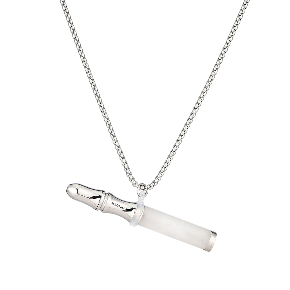 Luxury Stainless Gemstone Inhaler Necklace